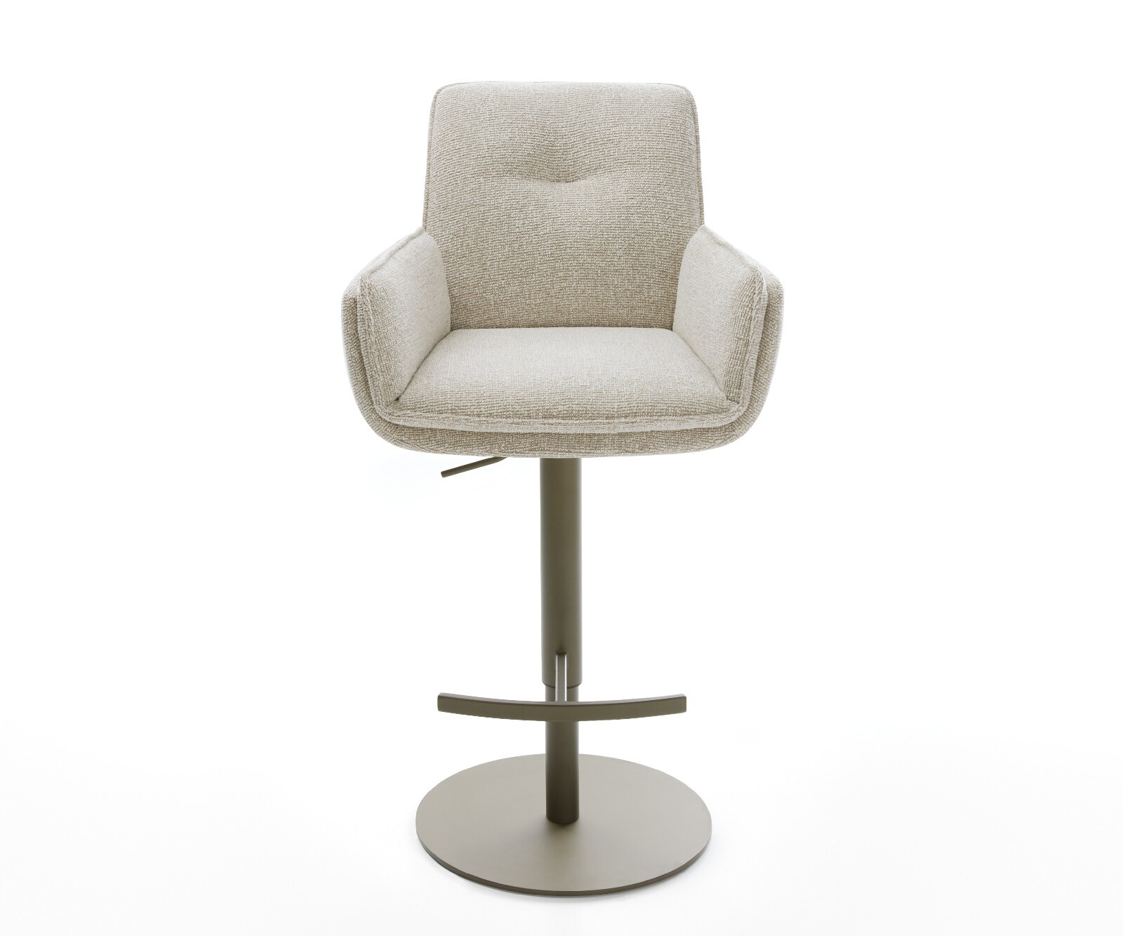 Barstoel Nela-Flex Zachte Geweven stof Beige Draaivoet in hoogte verstelbaar Titaankleurig Titaankleurig 2