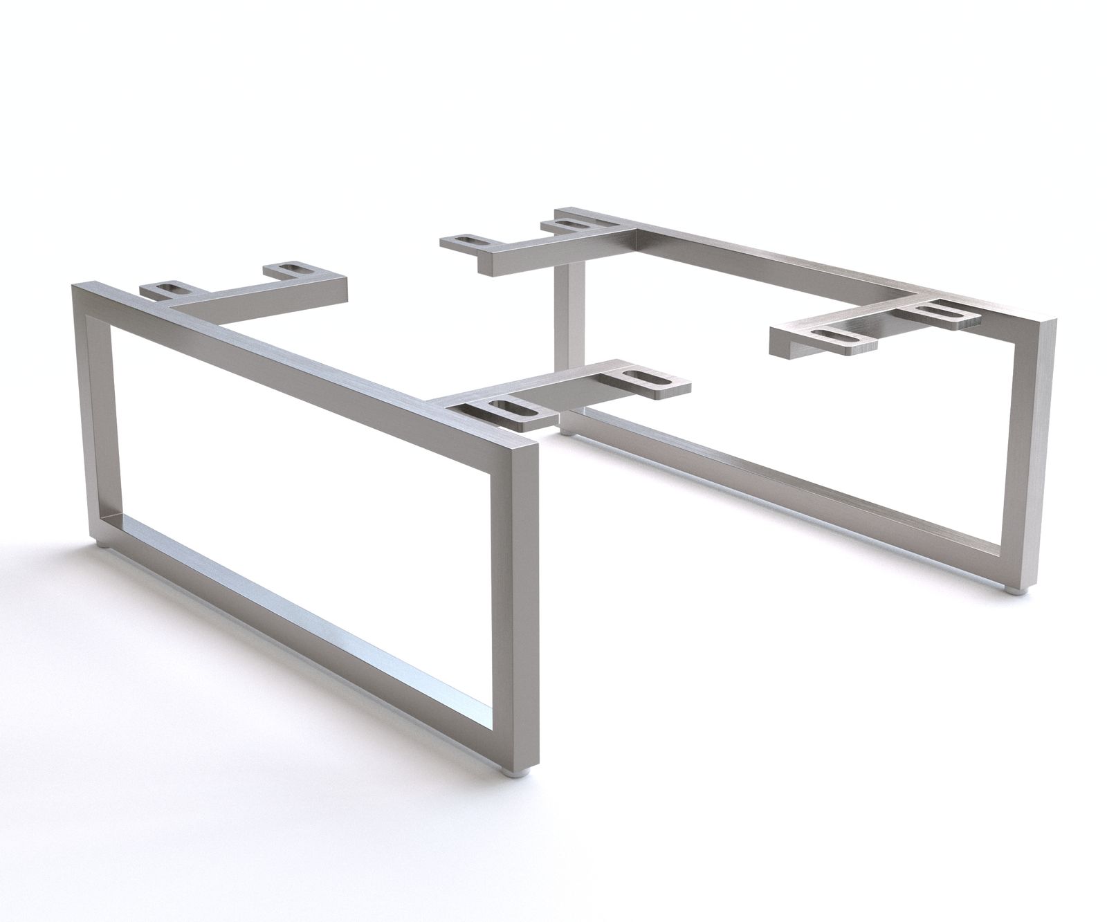 Slipvoet smal 15 cm geborsteld RVS voor boxmeubelen diepte 40 cm (set van 2)