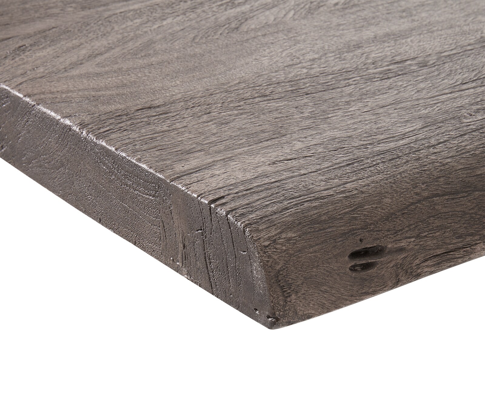 Eettafel Edge 180x90 XL acacia platina  metaal schuin zwart  Live-Edge 4