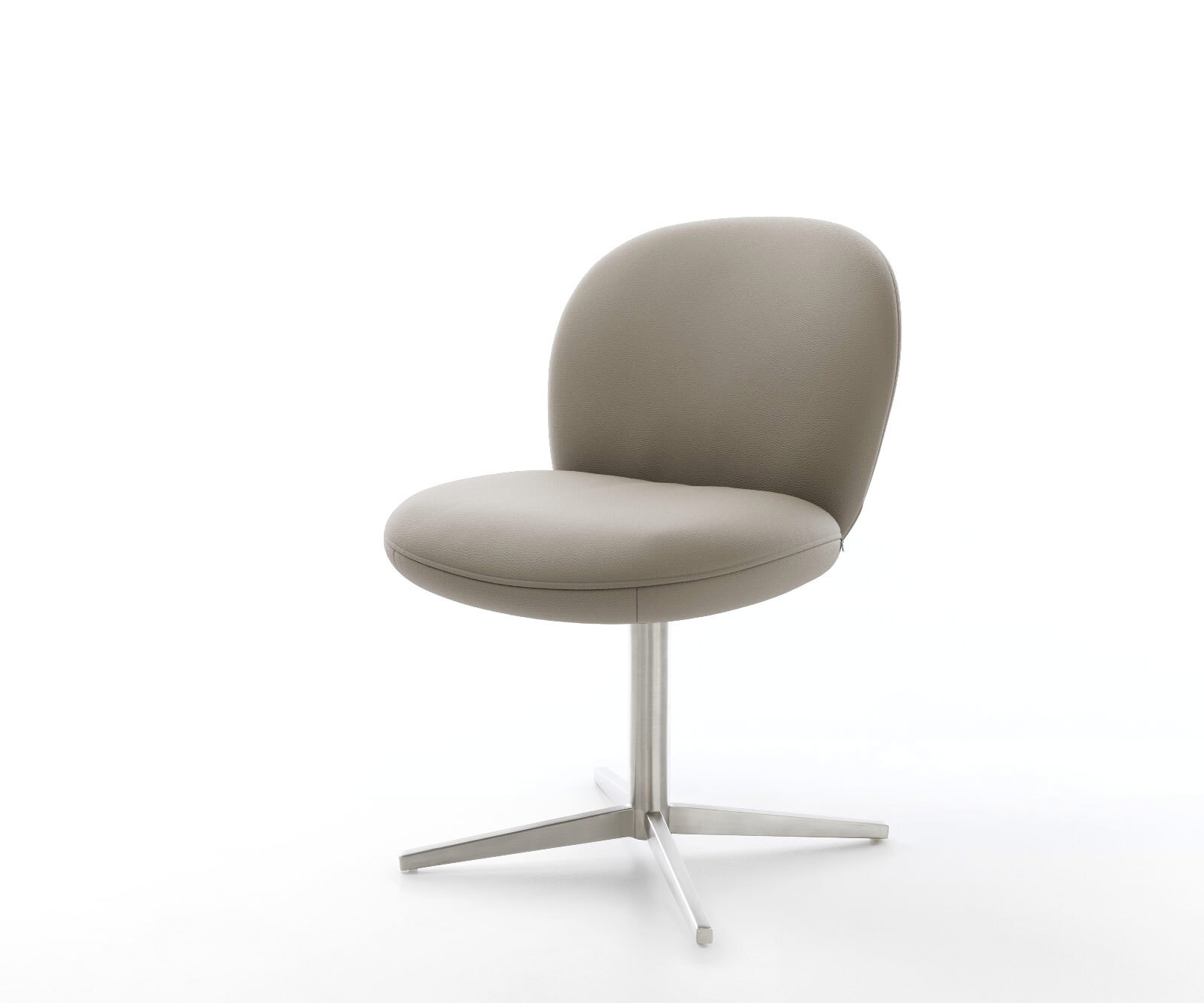 Draaistoel Nube-Flex echt leer mud kruispoot roestvrij staal 360° draaibaar pocketveer kern