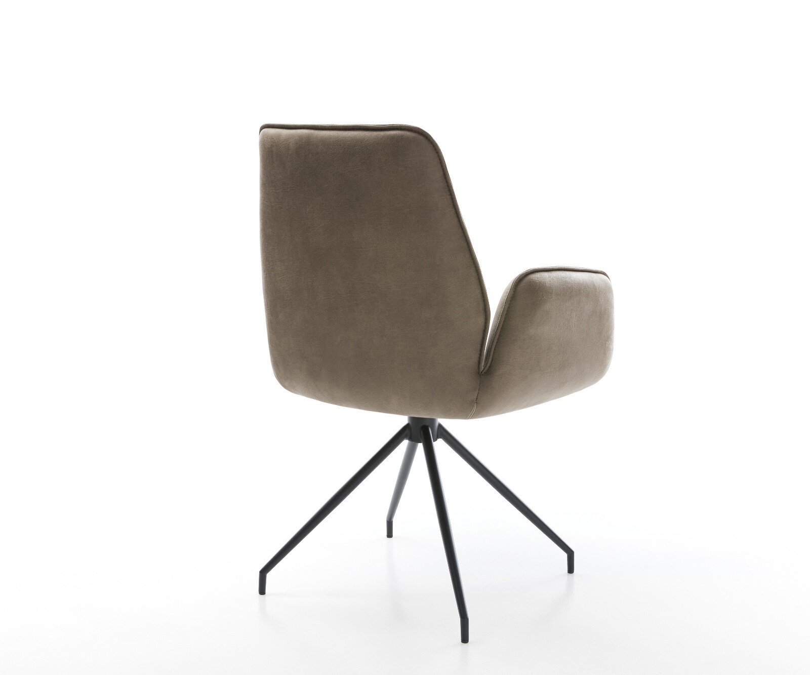 Eetkamerstoel Zoa-Flex microvelours taupe vintage kruisframe conisch zwart pocketveer kern 5