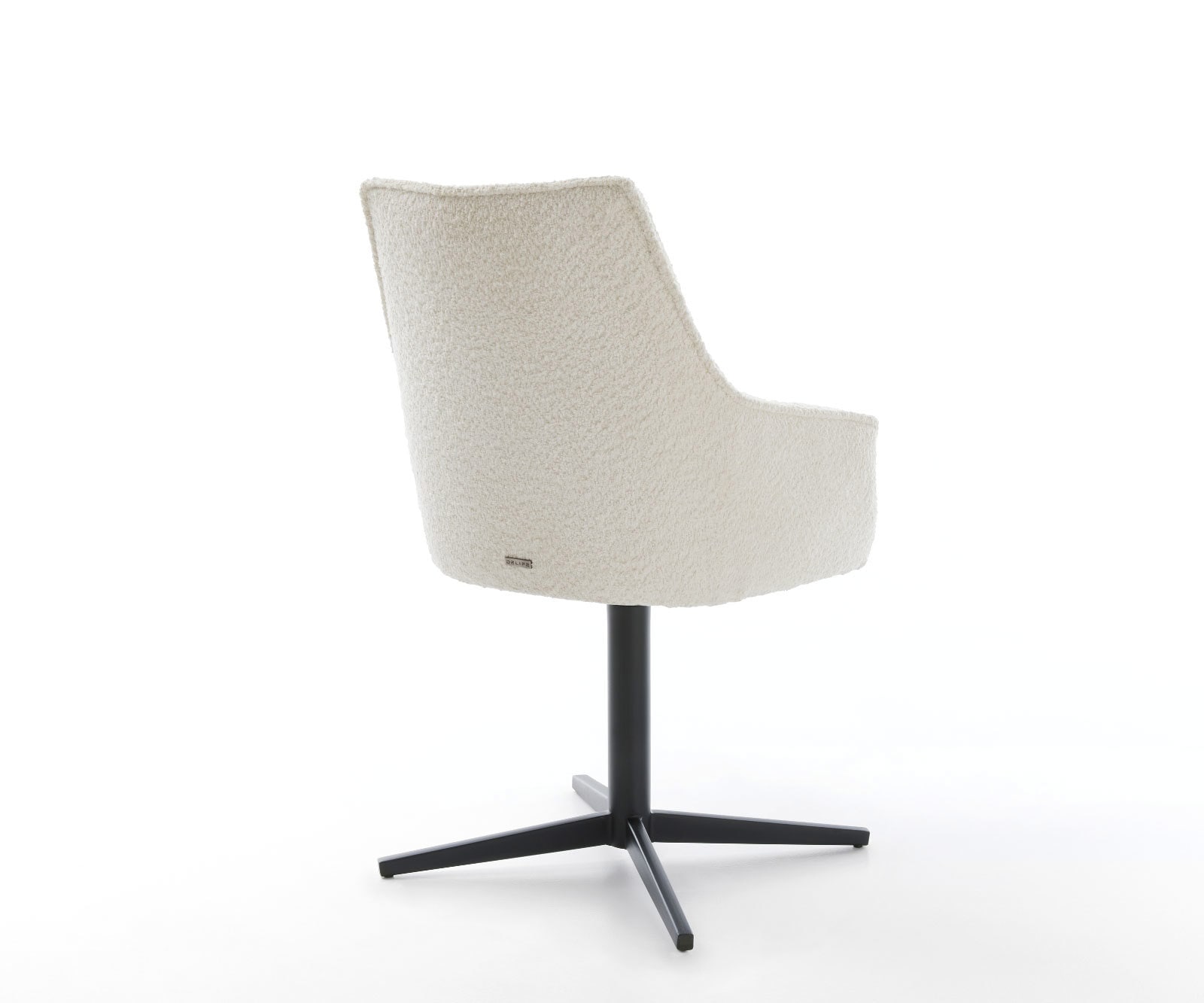 Draaistoel Alja-Flex met armleuning bouclé wit kruispoot zwart 360° draaibaar pocketveer kern 4 Draaistoel Alja-Flex met armleuning bouclé wit kruispoot zwart 360° draaibaar pocketveer kern 4