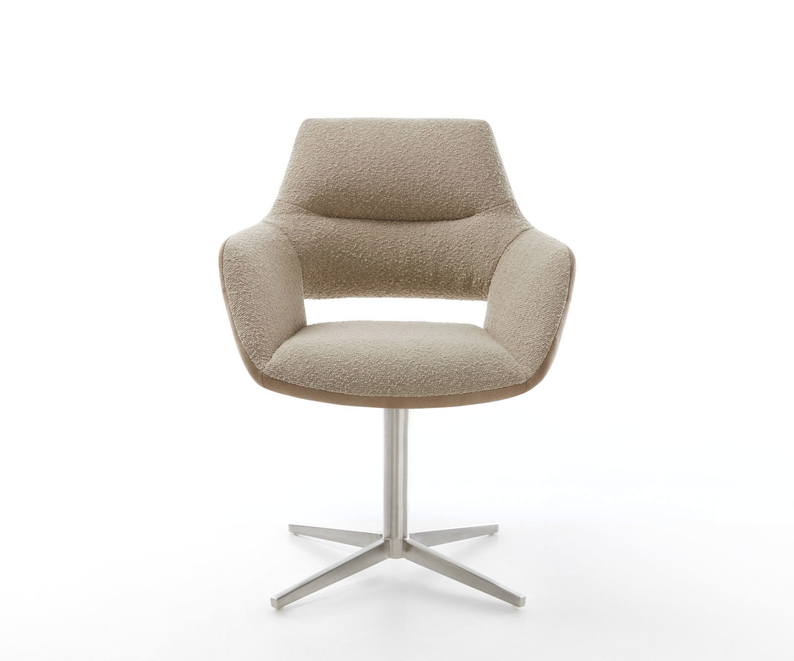 Draaistoel Yago-Flex met armleuning materiaalmix mud kruispoot roestvrij staal 360° draaibaar pocketveer kern 1 Draaistoel Yago-Flex met armleuning materiaalmix mud kruispoot roestvrij staal 360° draaibaar pocketveer kern 1