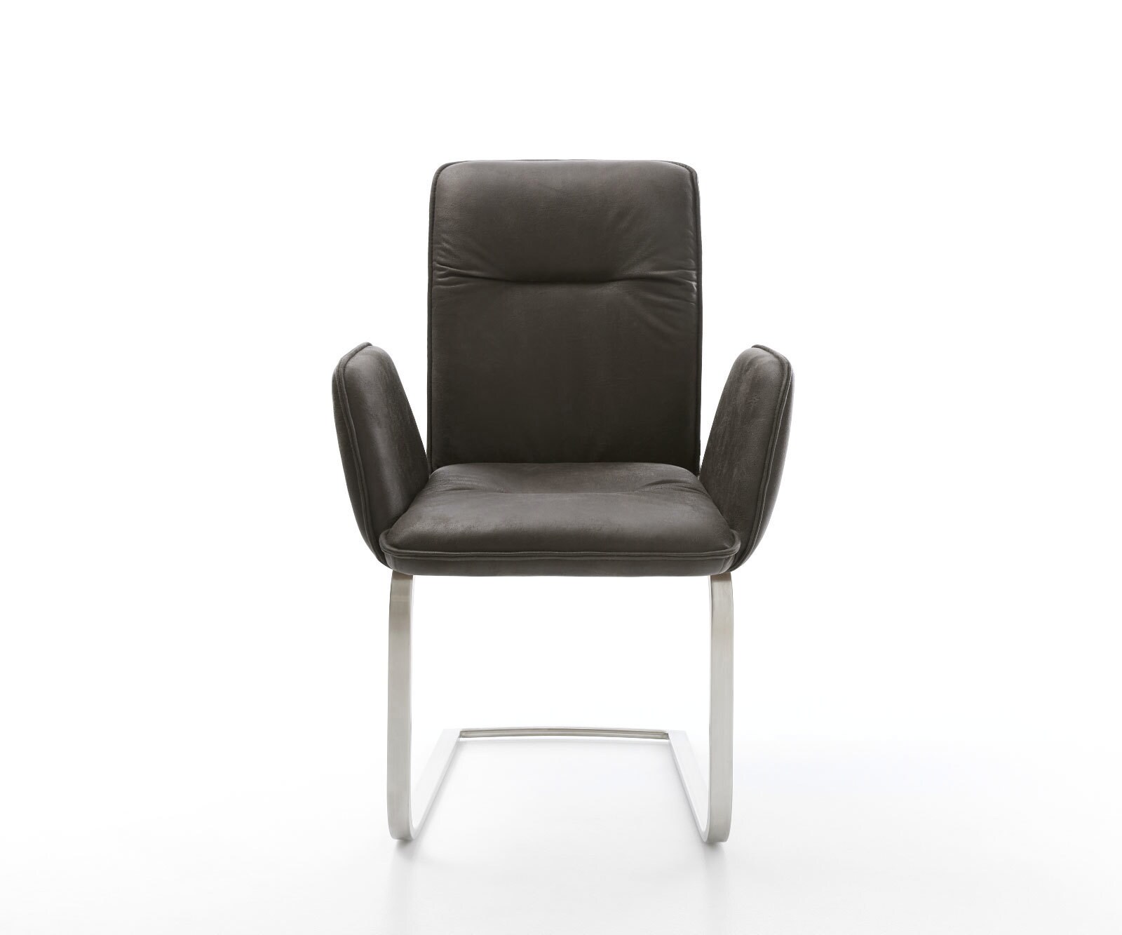 Sledemodel Vinja-Flex microvelours antraciet vintage sledemodel vlak roestvrij staal 1