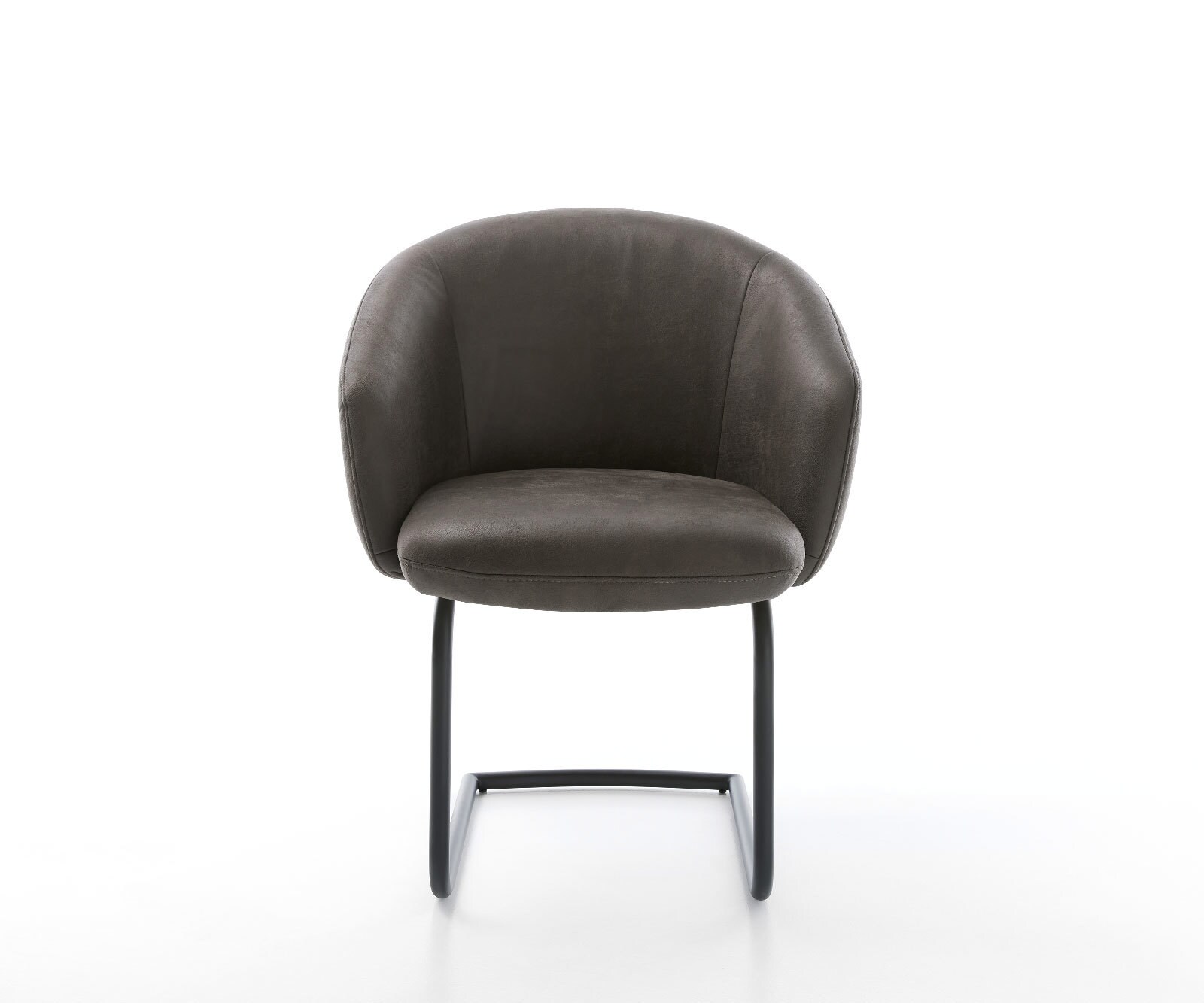 Sledemodel Caja-Flex met armleuning microvelours antraciet vintage sledemodel rond zwart pocketveer kern 2