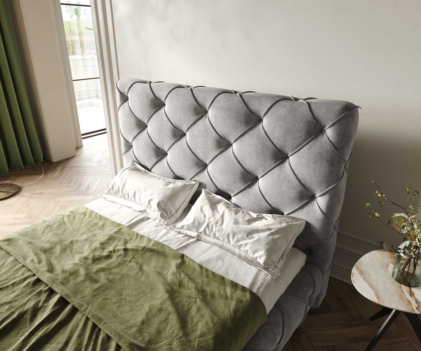Bedframe Nayara 140x200 cm microvezel grijs 4