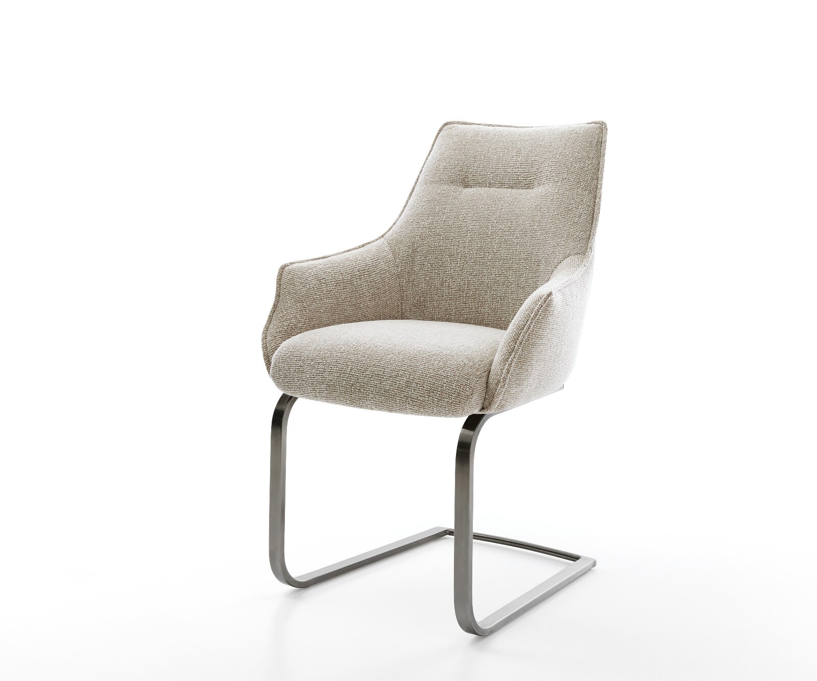 Sledemodel Alja-Flex met armleuning geweven stof beige sledemodel vlak grafiet pocketveer kern 1