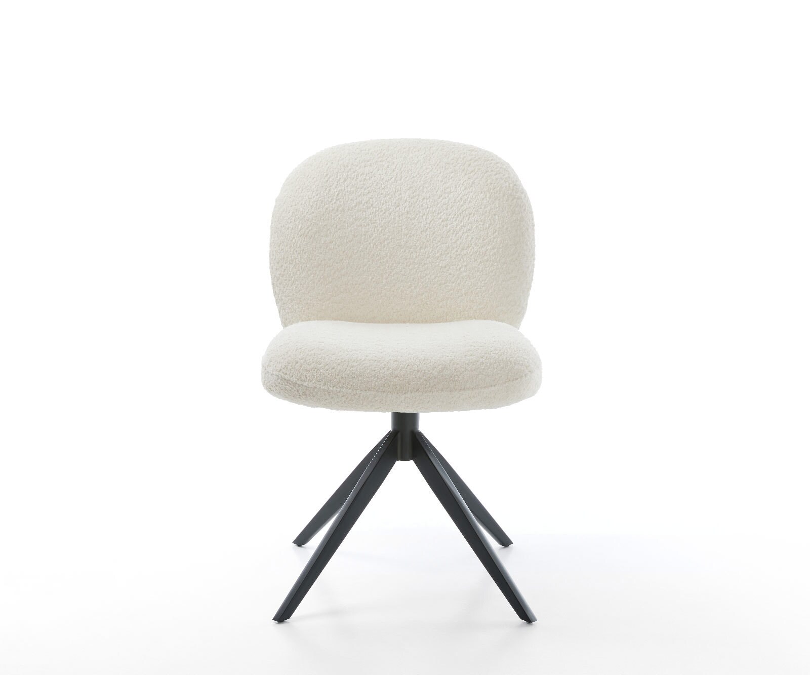 Draaistoel Nube-Flex bouclé wit kruisframe breed zwart 360° draaibaar rocker-functie pocketveer kern 1