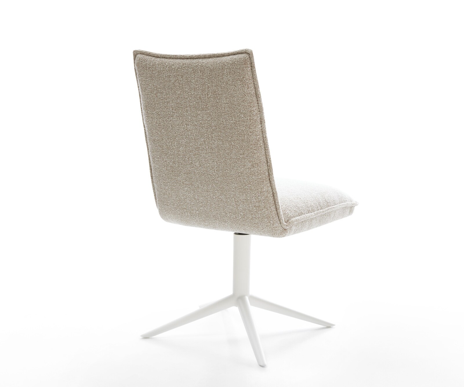 Draaistoel Lelio-Flex geweven stof beige kruispoot wit 360° draaibaar rocker-functie pocketveer kern 5