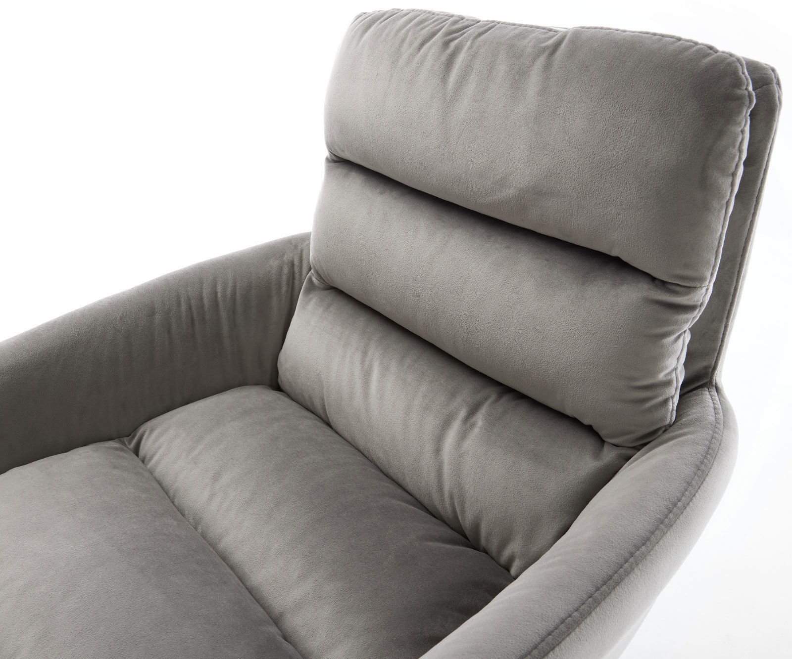 Draaistoel Abelia-Flex met armleuning fluweel grijs kruisframe breed roestvrij staal 360° draaibaar rocker-functie 3 Draaistoel Abelia-Flex met armleuning fluweel grijs kruisframe breed roestvrij staal 360° draaibaar rocker-functie 3