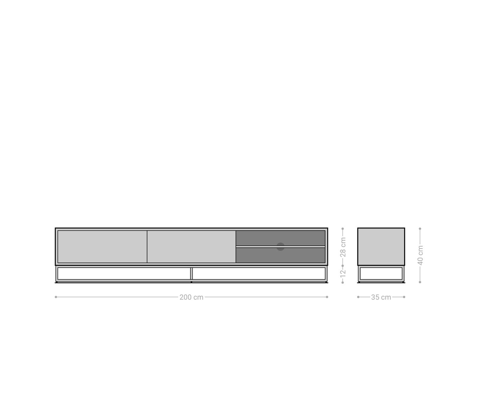 Tv-meubel Famke 200 cm mango teak 2 deuren 2 vakken 9