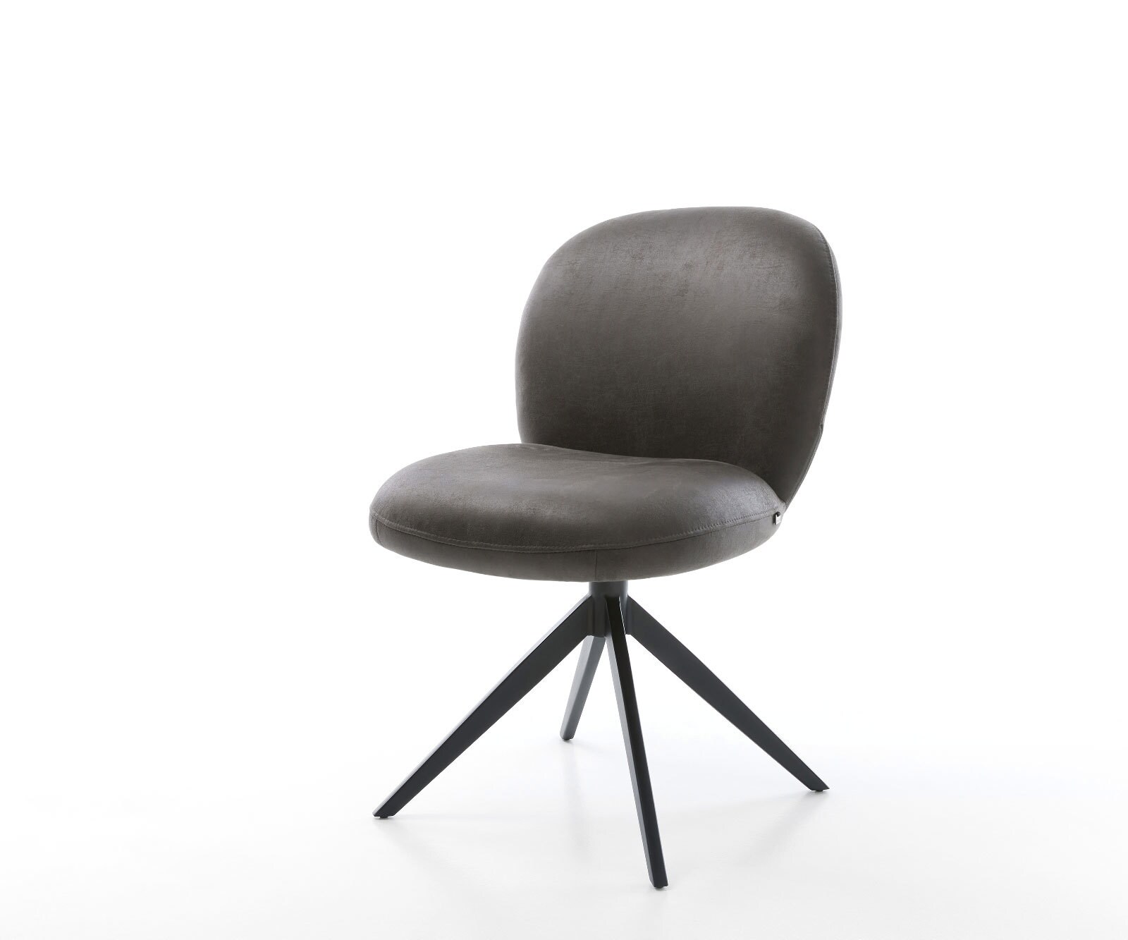 Draaistoel Nube-Flex microvelours antraciet vintage kruisframe breed zwart 360° draaibaar rocker-functie pocketveer kern