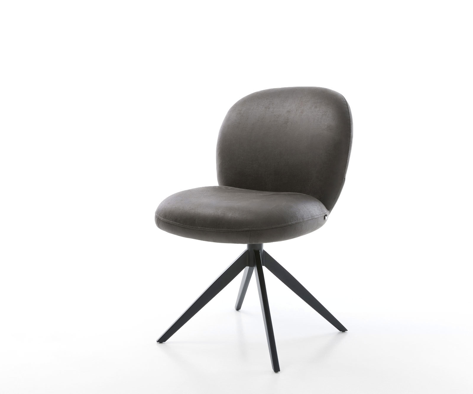 Draaistoel Nube-Flex microvelours antraciet vintage kruisframe breed zwart 360° draaibaar rocker-functie pocketveer kern Draaistoel Nube-Flex microvelours antraciet vintage kruisframe breed zwart 360° draaibaar rocker-functie pocketveer kern