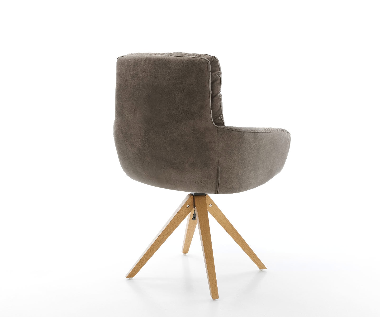 Eetkamerstoel Abelia-Flex met armleuning microvelours taupe vintage houten frame hoekig natuur 4 Eetkamerstoel Abelia-Flex met armleuning microvelours taupe vintage houten frame hoekig natuur 4