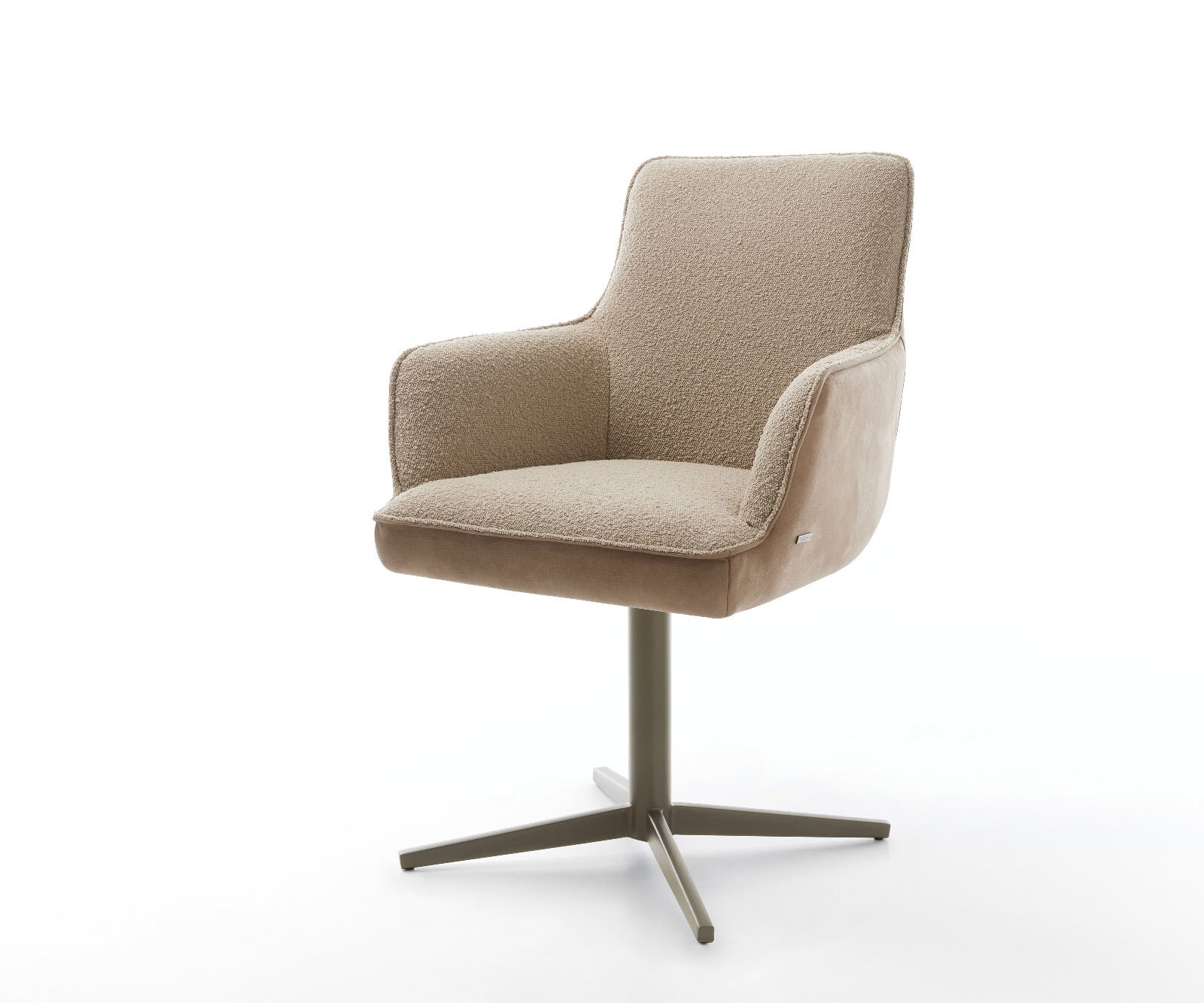 Draaistoel Heira-Flex met armleuning materiaalmix mud kruispoot afwerking met titanium 360° draaibaar pocketveer kern