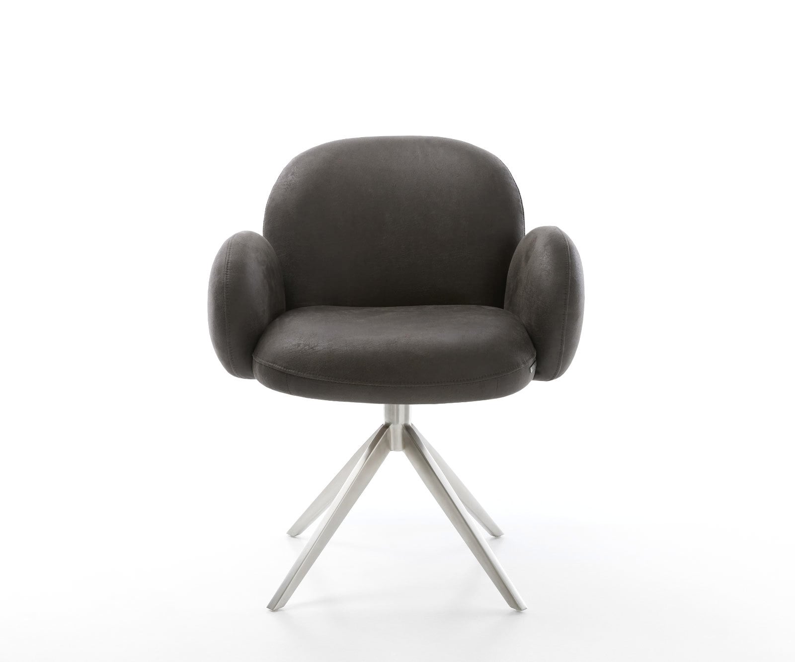 Draaistoel Nube-Flex microvelours antraciet vintage kruisframe breed roestvrij staal 360° draaibaar rocker-functie pocketveer kern 1 Draaistoel Nube-Flex microvelours antraciet vintage kruisframe breed roestvrij staal 360° draaibaar rocker-functie pocketveer kern 1