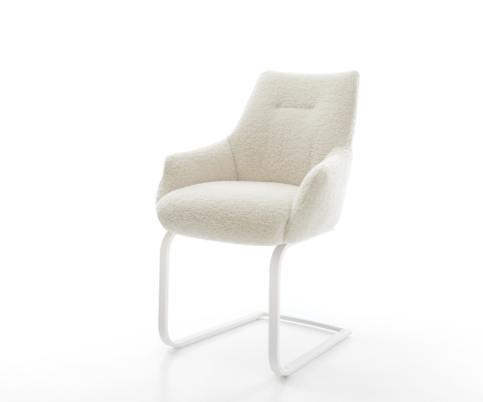 Sledemodel Alja-Flex met armleuning teddy beige sledemodel vlak wit pocketveer kern 1