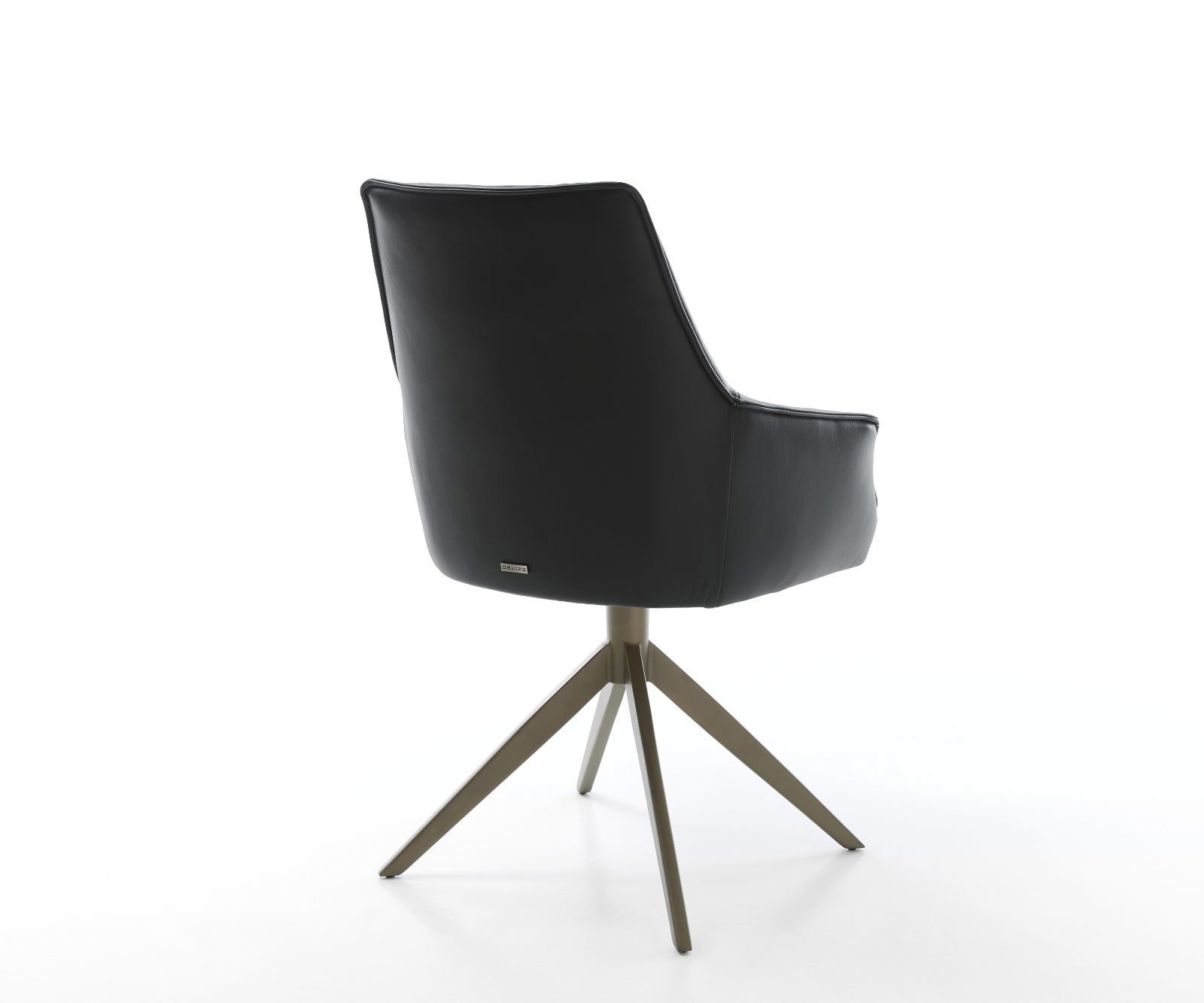 Draaistoel Alja-Flex met armleuning echt leer zwart kruisframe breed afwerking met titanium 360° draaibaar pocketveer kern 4 Draaistoel Alja-Flex met armleuning echt leer zwart kruisframe breed afwerking met titanium 360° draaibaar pocketveer kern 4