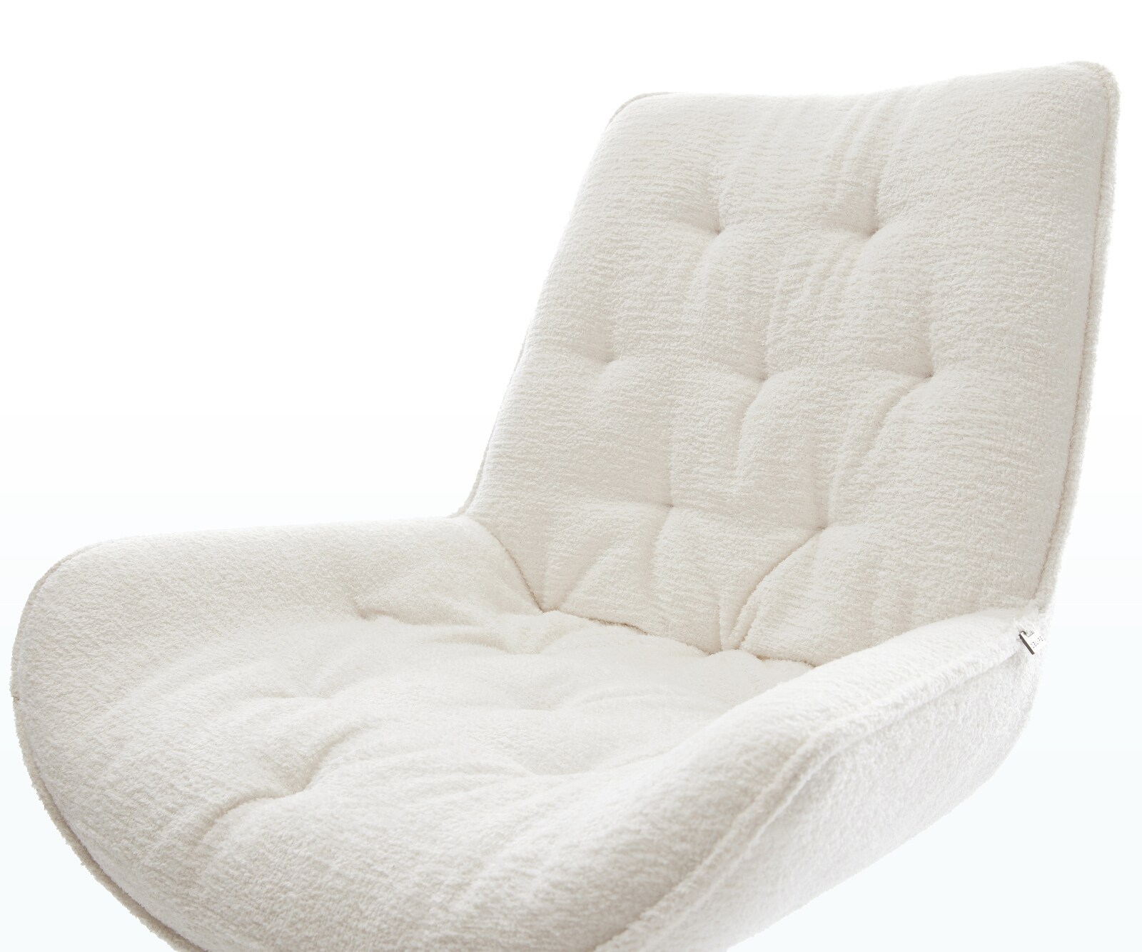 Eetkamerstoel Taimi-Flex bouclé zacht beige slipframe roestvrij staal 4