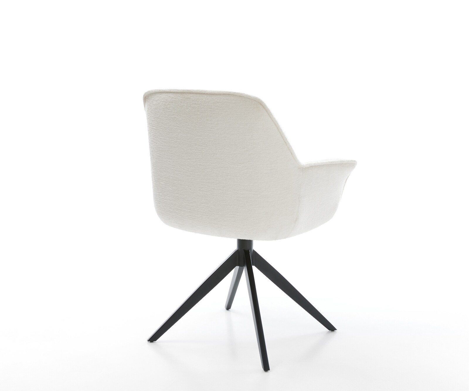 Draaistoel Keila-Flex met armleuning bouclé zacht beige kruisframe breed zwart 360° draaibaar rocker-functie 5