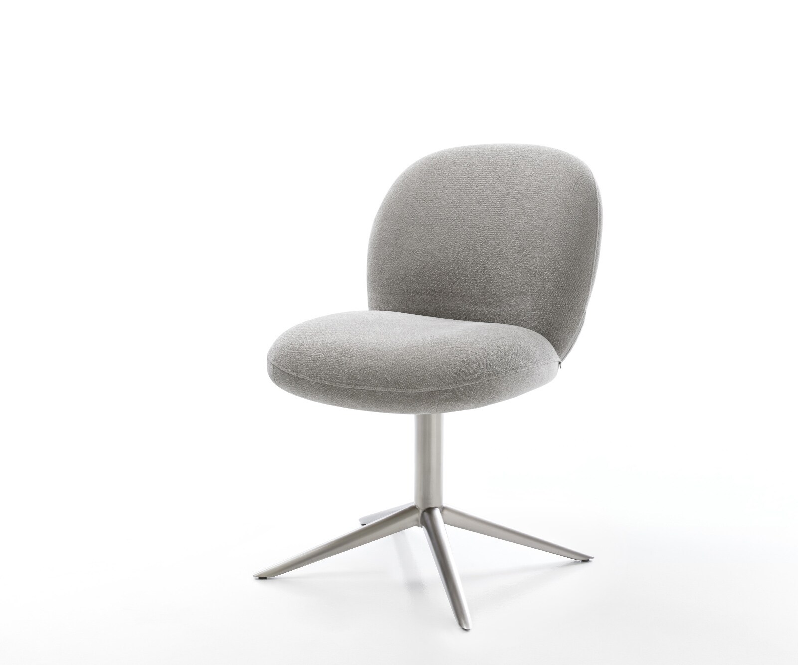 Draaistoel Nube-Flex zachte stof met structuur grijs kruispoot roestvrij staal 360° draaibaar rocker-functie pocketveer kern 1