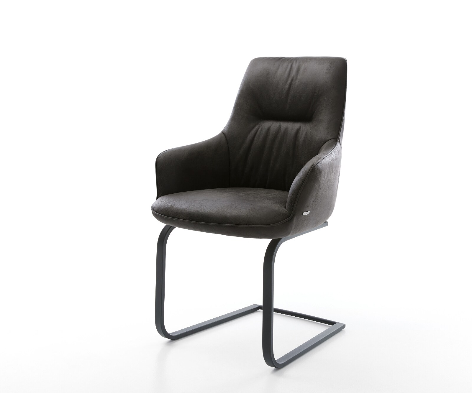 Sledemodel Zelia-Flex met armleuning microvelours antraciet vintage sledemodel vlak zwart pocketveer kern 1