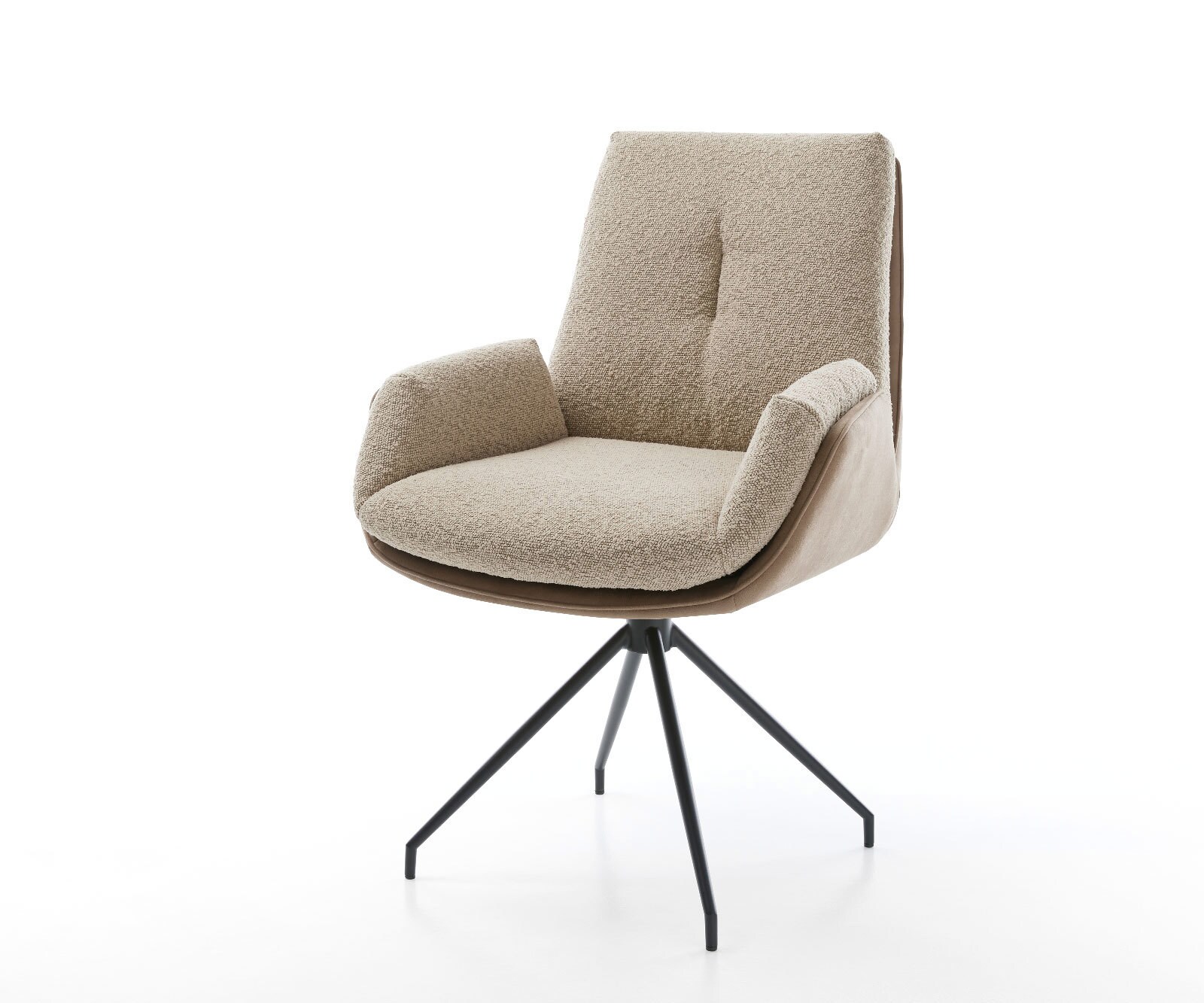 Draaistoel Clea-Flex materiaalmix mud kruisframe conisch zwart 180° draaibaar