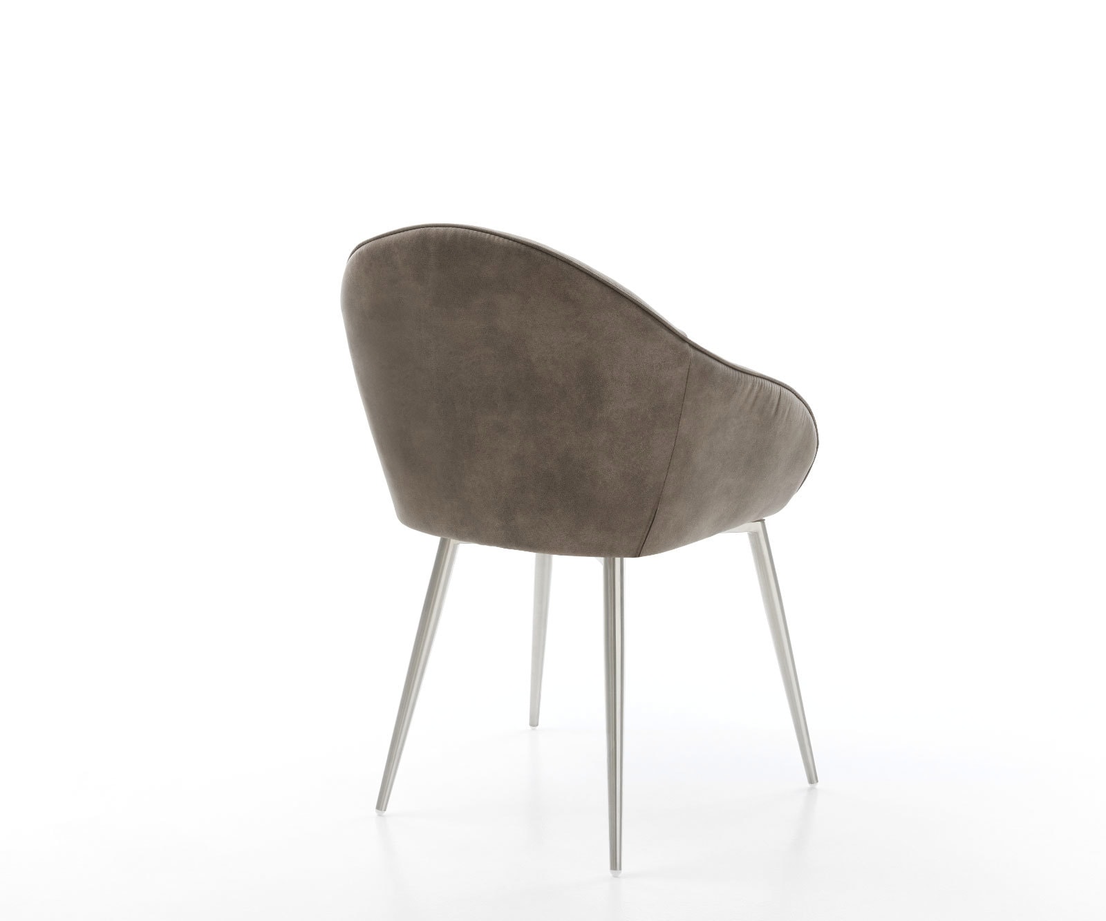 Eetkamerstoel Gaio-Flex microvelours taupe vintage 4-poot conisch roestvrij staal 4 Eetkamerstoel Gaio-Flex microvelours taupe vintage 4-poot conisch roestvrij staal 4