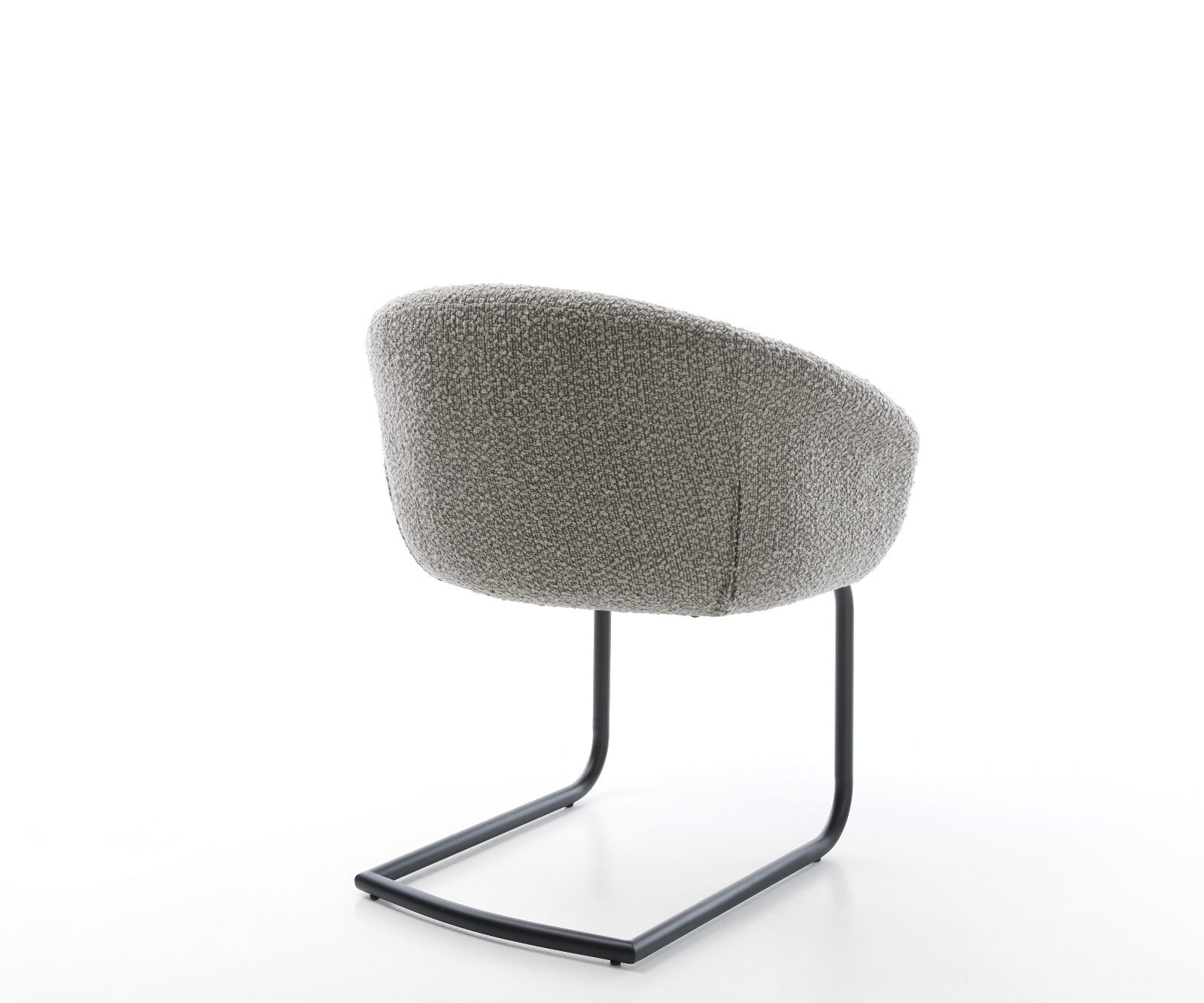 Sledemodel Vinka-Flex met armleuning bouclé zilver grijs sledemodel rond zwart pocketveer kern 5