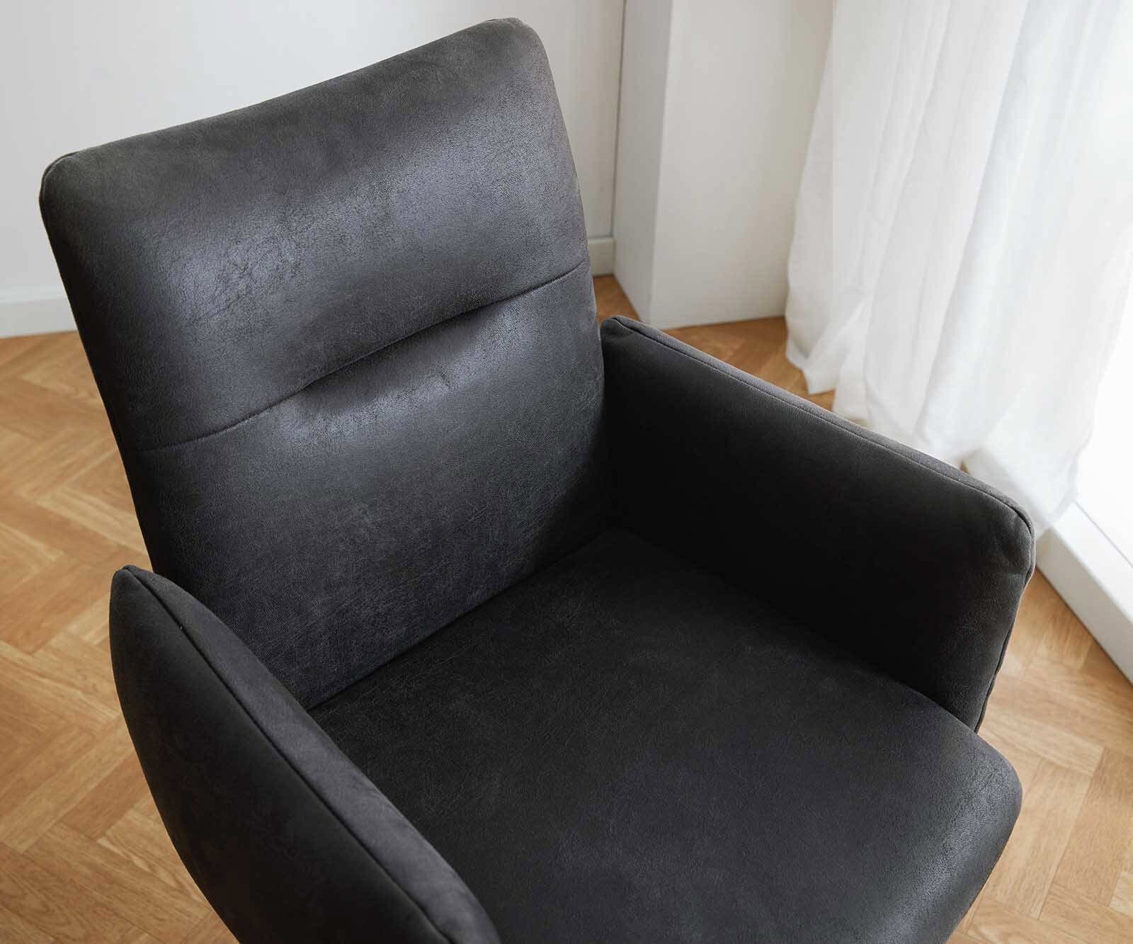 Sledemodel Jova-Flex met armleuning microvelours antraciet vintage sledemodel vlak roestvrij staal pocketveer kern 3 Sledemodel Jova-Flex met armleuning microvelours antraciet vintage sledemodel vlak roestvrij staal pocketveer kern 3