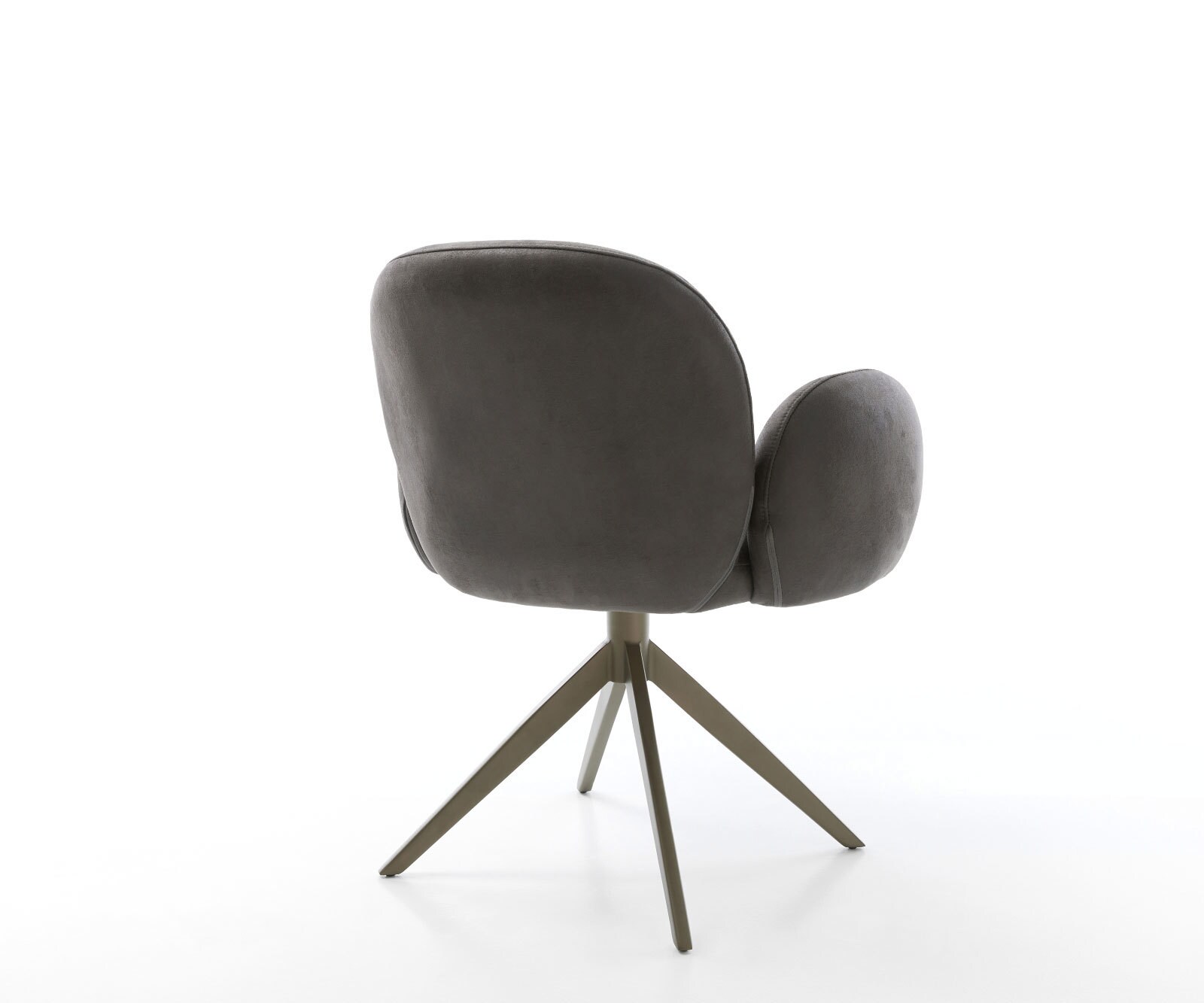 Draaistoel Nube-Flex met armleuning microvelours antraciet vintage kruisframe breed afwerking met titanium 360° draaibaar rocker-functie pocketveer kern 4