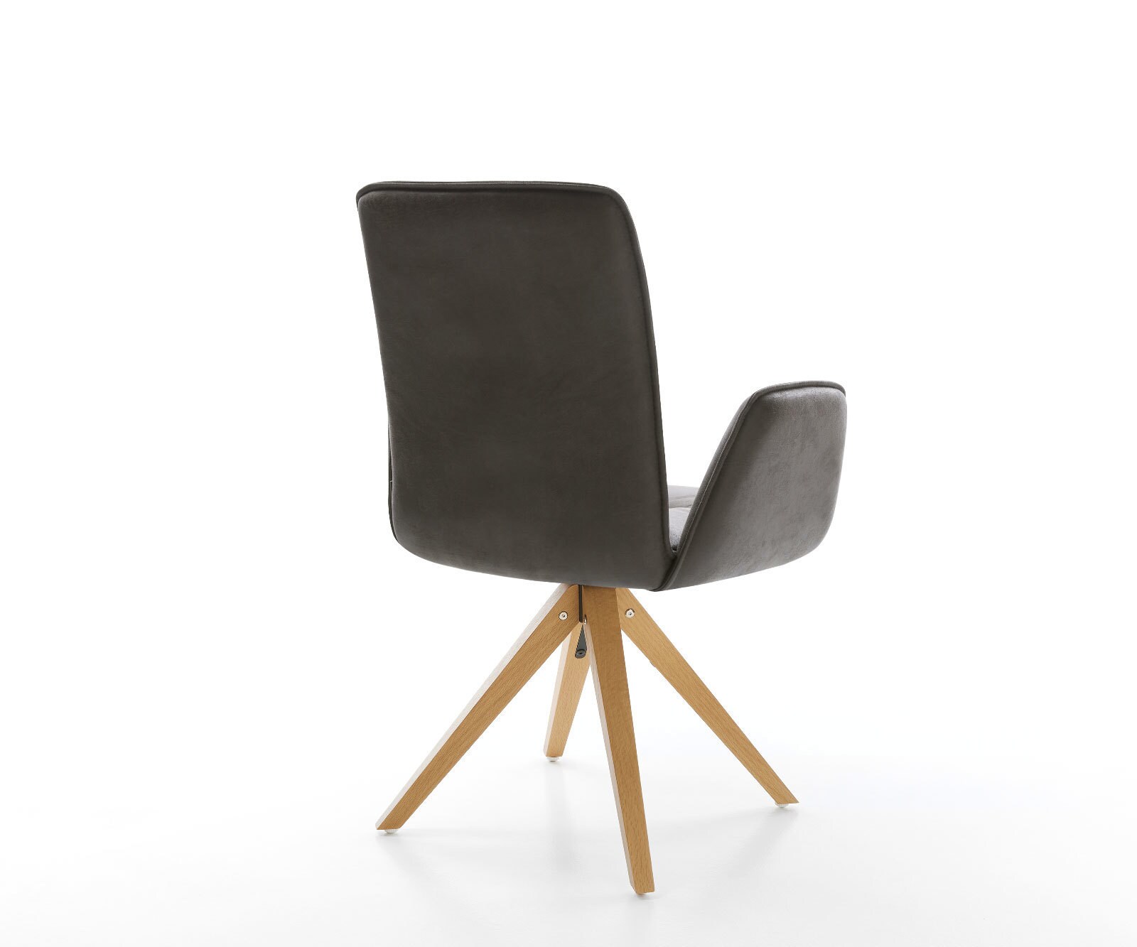 Eetkamerstoel Vinja-Flex microvelours antraciet vintage houten frame hoekig natuur 5
