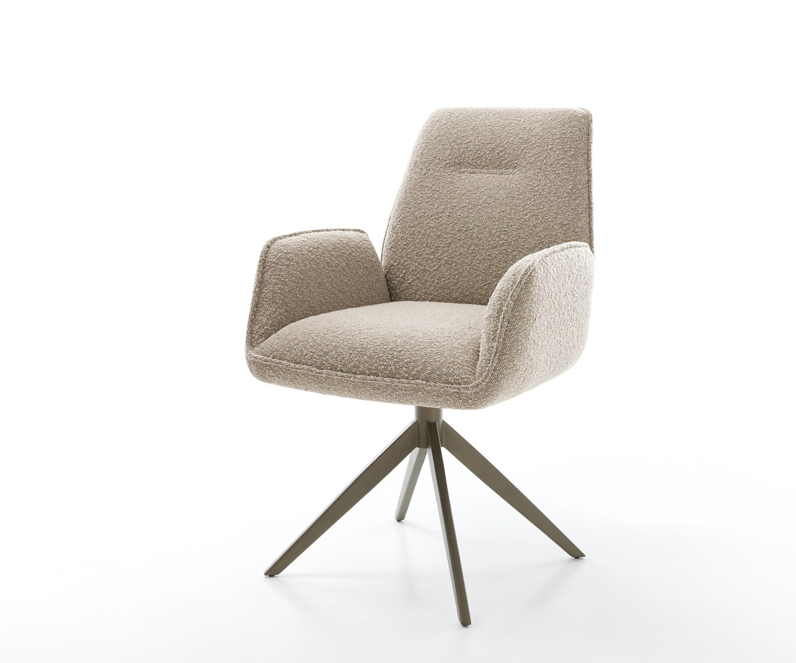 Draaistoel Zoa-Flex bouclé mud kruisframe breed afwerking met titanium 360° draaibaar rocker-functie pocketveer kern