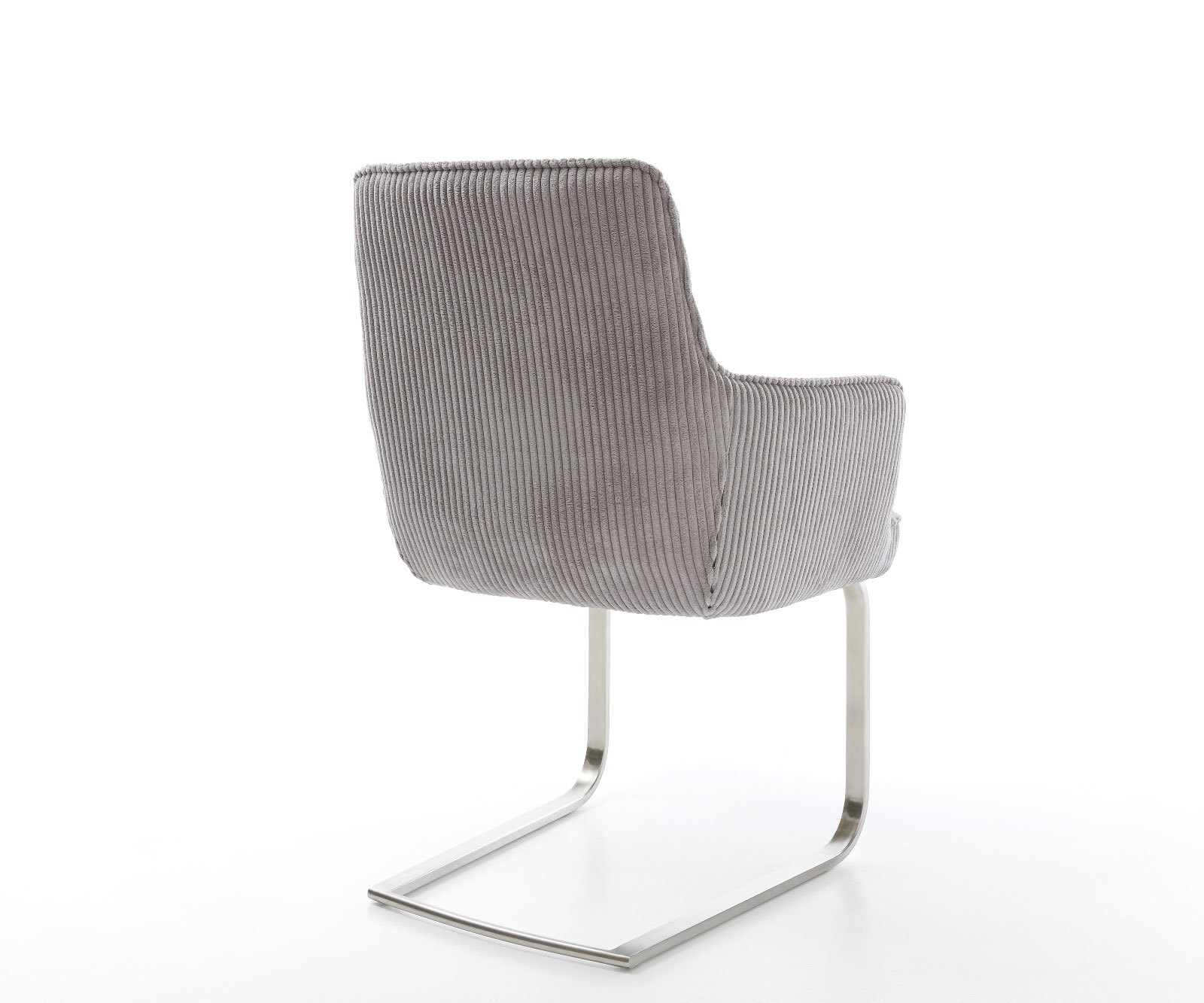 Sledemodel Heira-Flex met armleuning koord zilver grijs sledemodel vlak roestvrij staal pocketveer kern 5