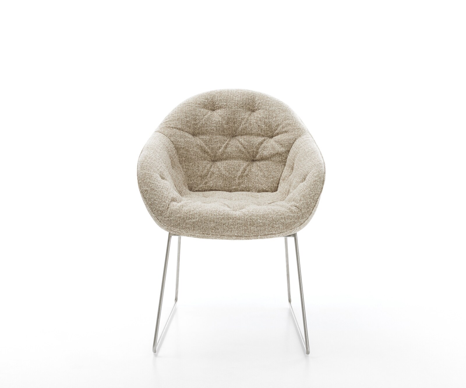 Eetkamerstoel Gaio-Flex geweven stof beige slipframe roestvrij staal 1