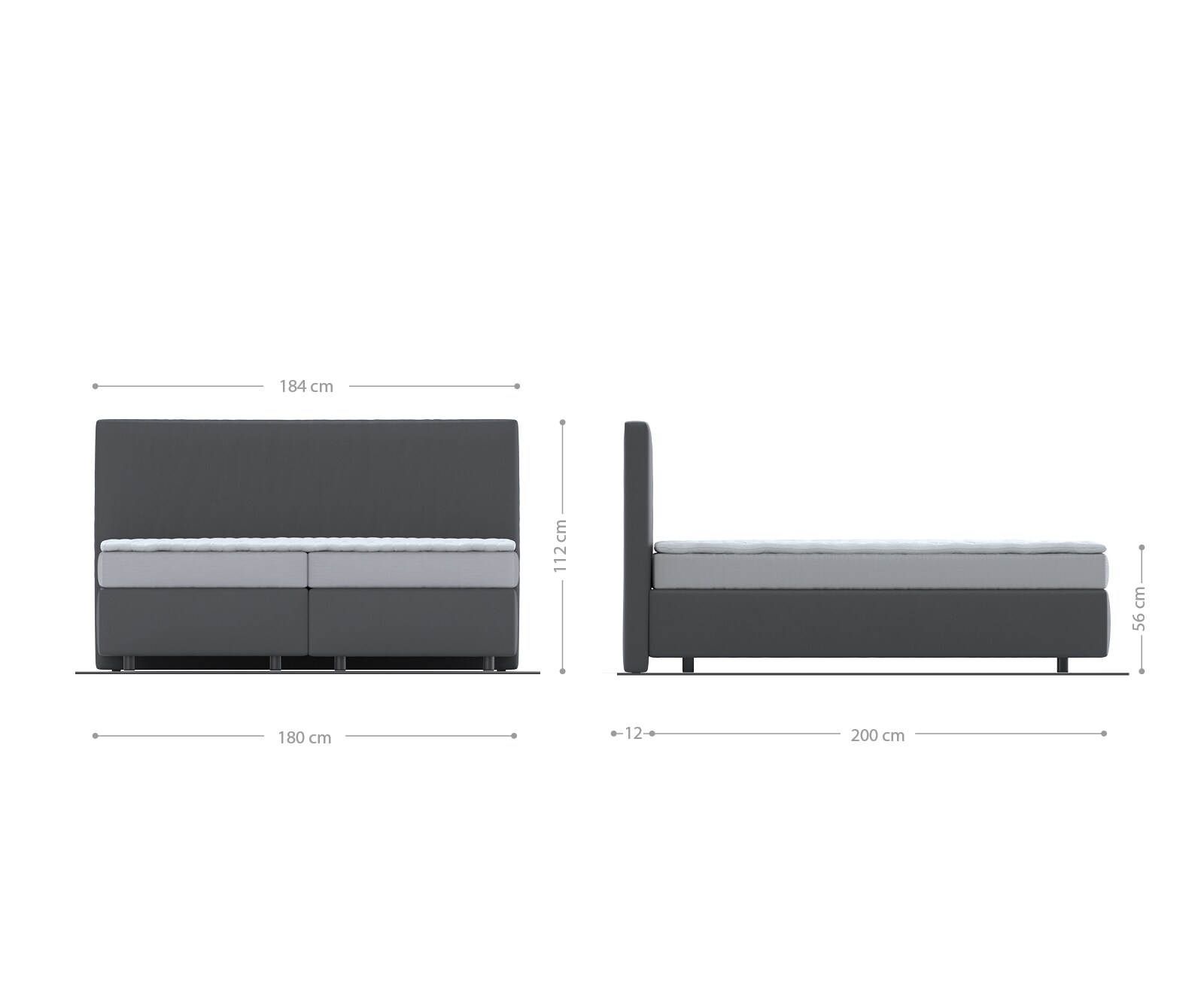 Boxspring-bed Dream-Well 180x200 cm Antraciet Vintage Microvezel stof 4 Boxspring-bed Dream-Well 180x200 cm Antraciet Vintage Microvezel stof 4