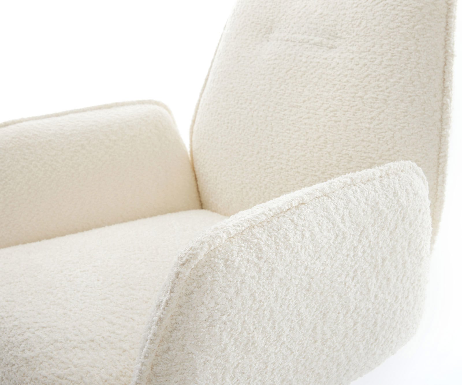 Draaistoel Zoa-Flex bouclé wit kruisframe breed roestvrij staal 360° draaibaar rocker-functie pocketveer kern 3 Draaistoel Zoa-Flex bouclé wit kruisframe breed roestvrij staal 360° draaibaar rocker-functie pocketveer kern 3