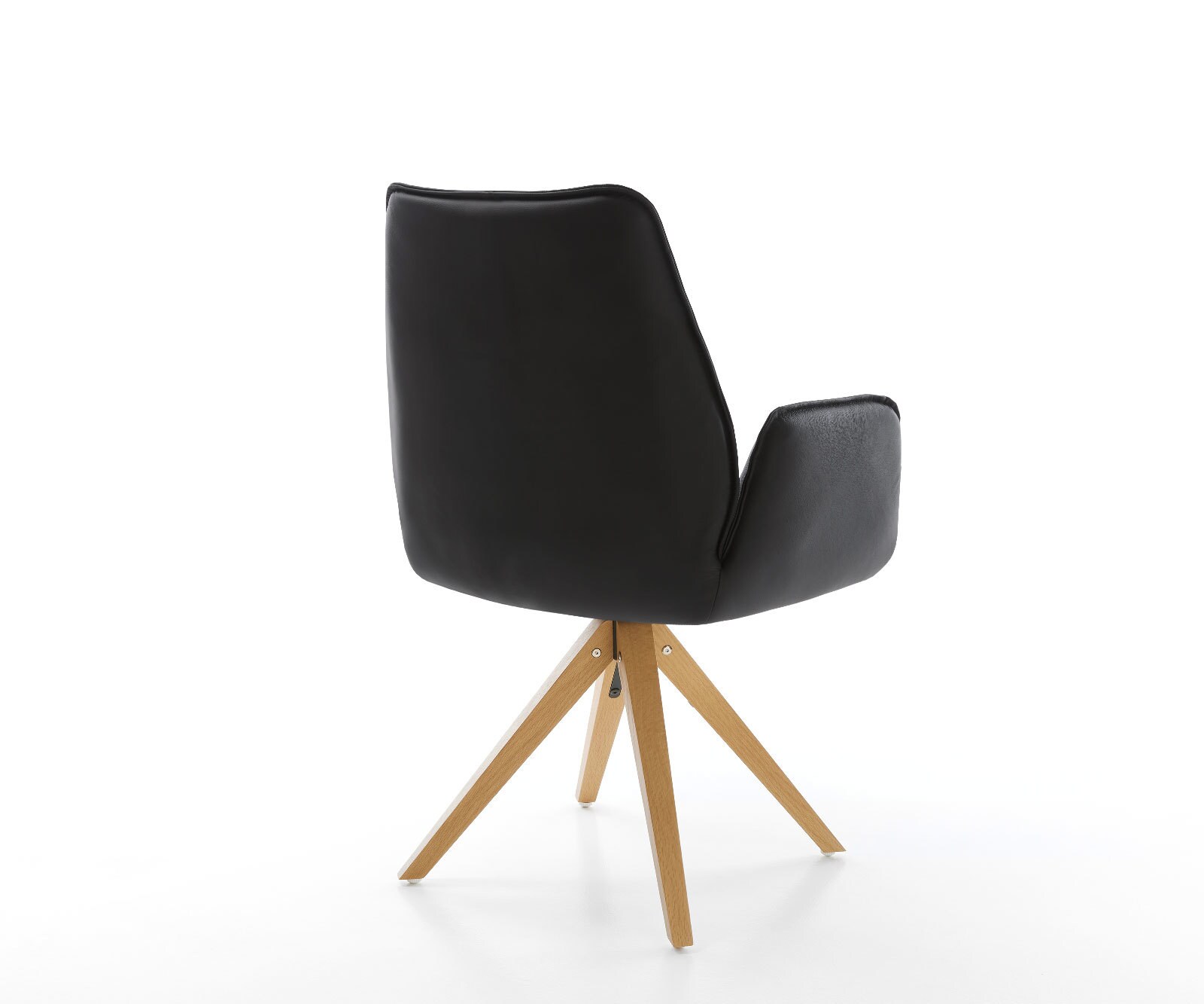 Eetkamerstoel Zoa-Flex echt leer zwart houten frame hoekig natuur pocketveer kern 4