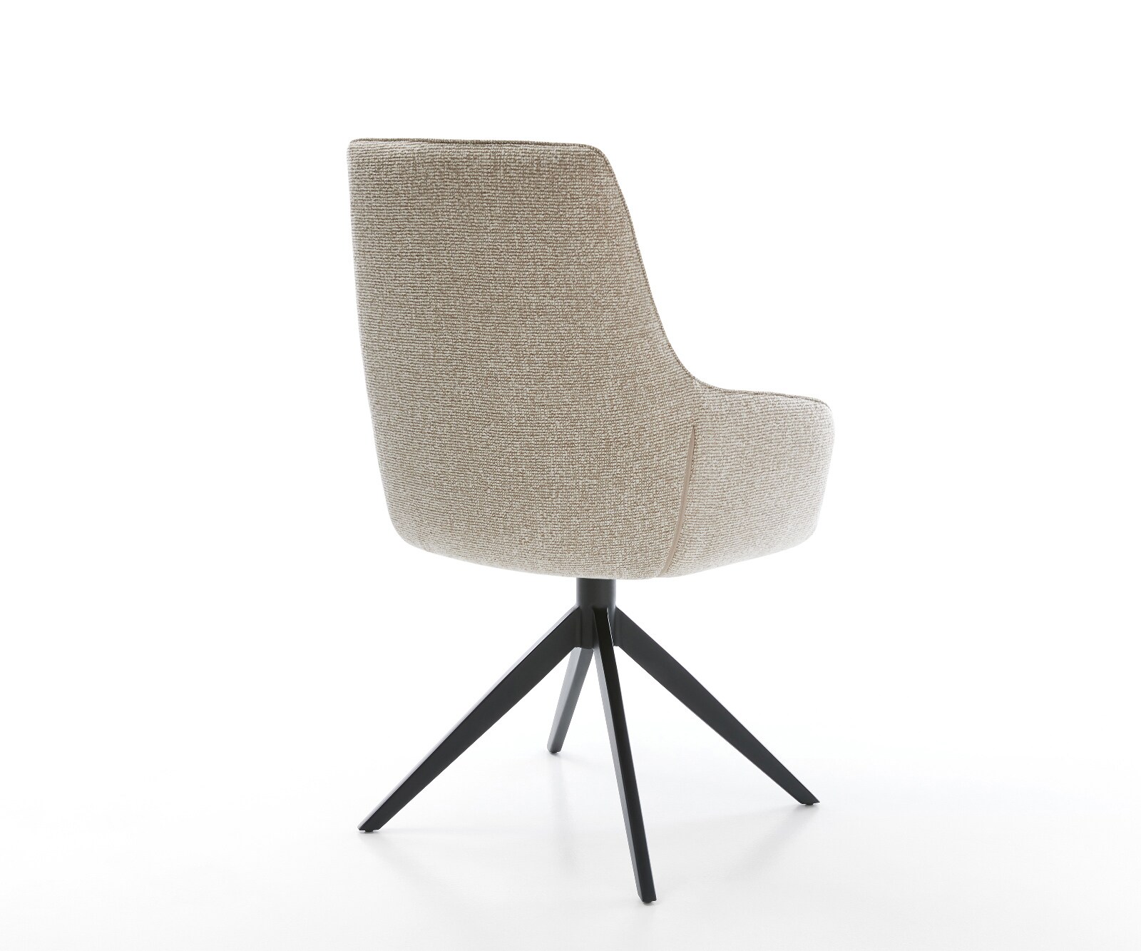 Draaistoel Zelia-Flex met armleuning geweven stof beige kruisframe breed zwart 360° draaibaar rocker-functie pocketveer kern 5