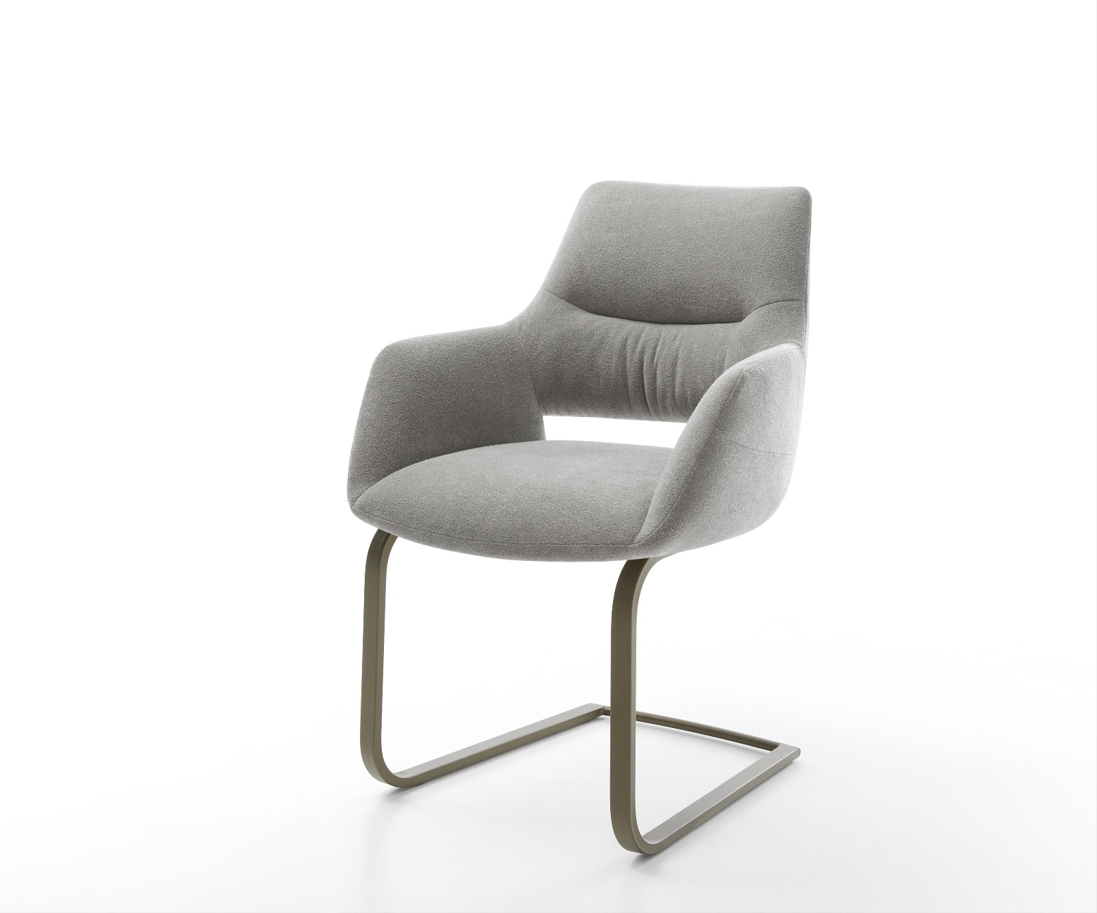 Sledemodel Yago-Flex met armleuning zachte stof met structuur grijs sledemodel vlak afwerking met titanium pocketveer kern 1