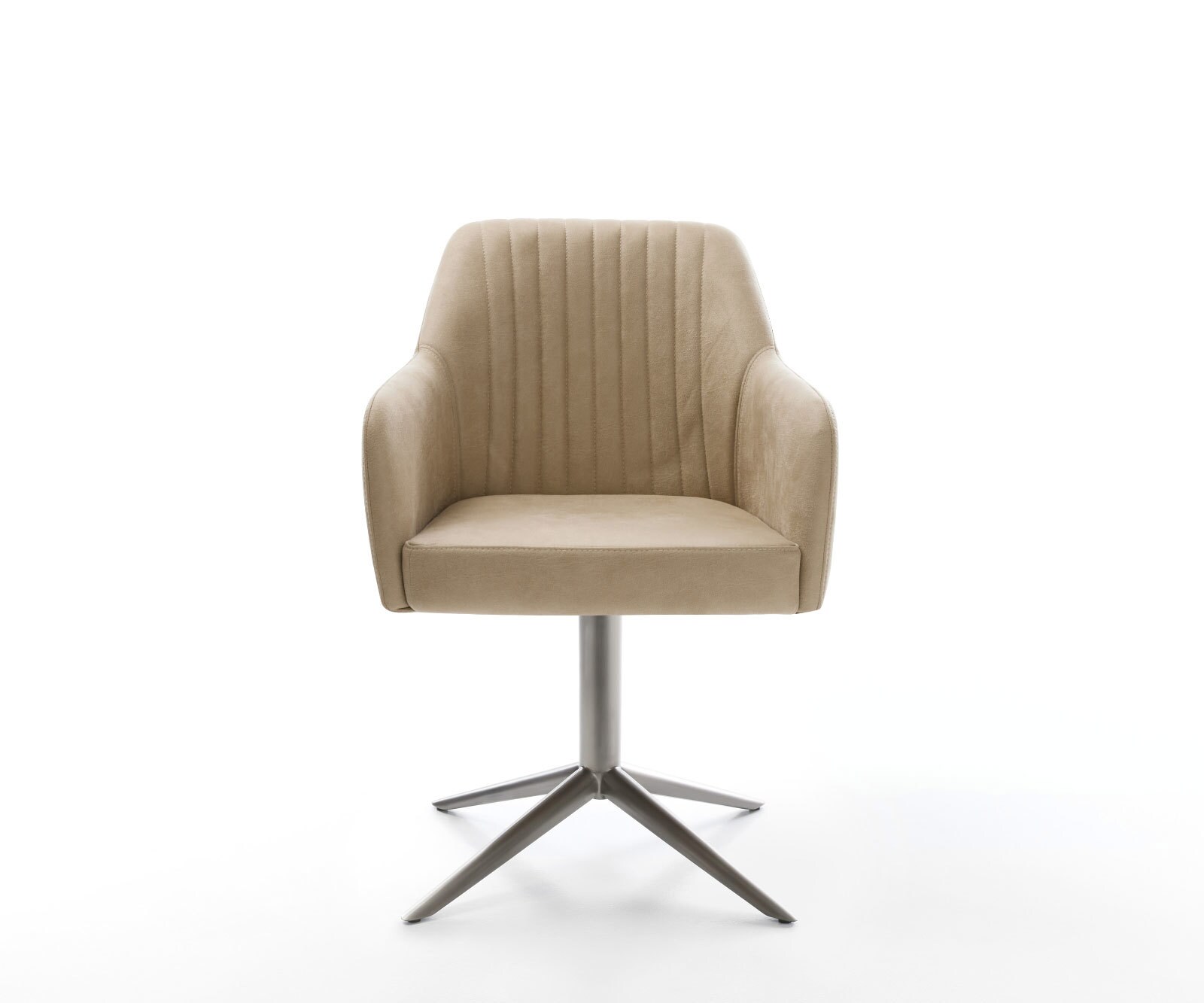 Draaistoel Greg-Flex microvelours beige vintage kruispoot grafiet 360° draaibaar rocker-functie pocketveer kern 1