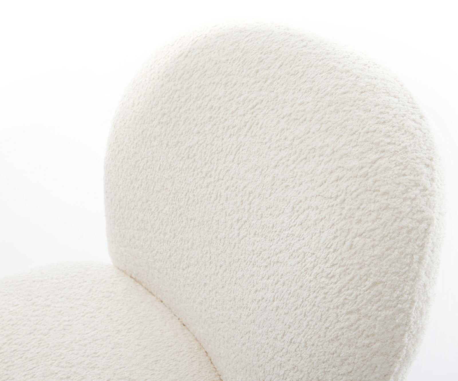 Draaistoel Nube-Flex bouclé wit kruispoot zwart 360° draaibaar pocketveer kern 4