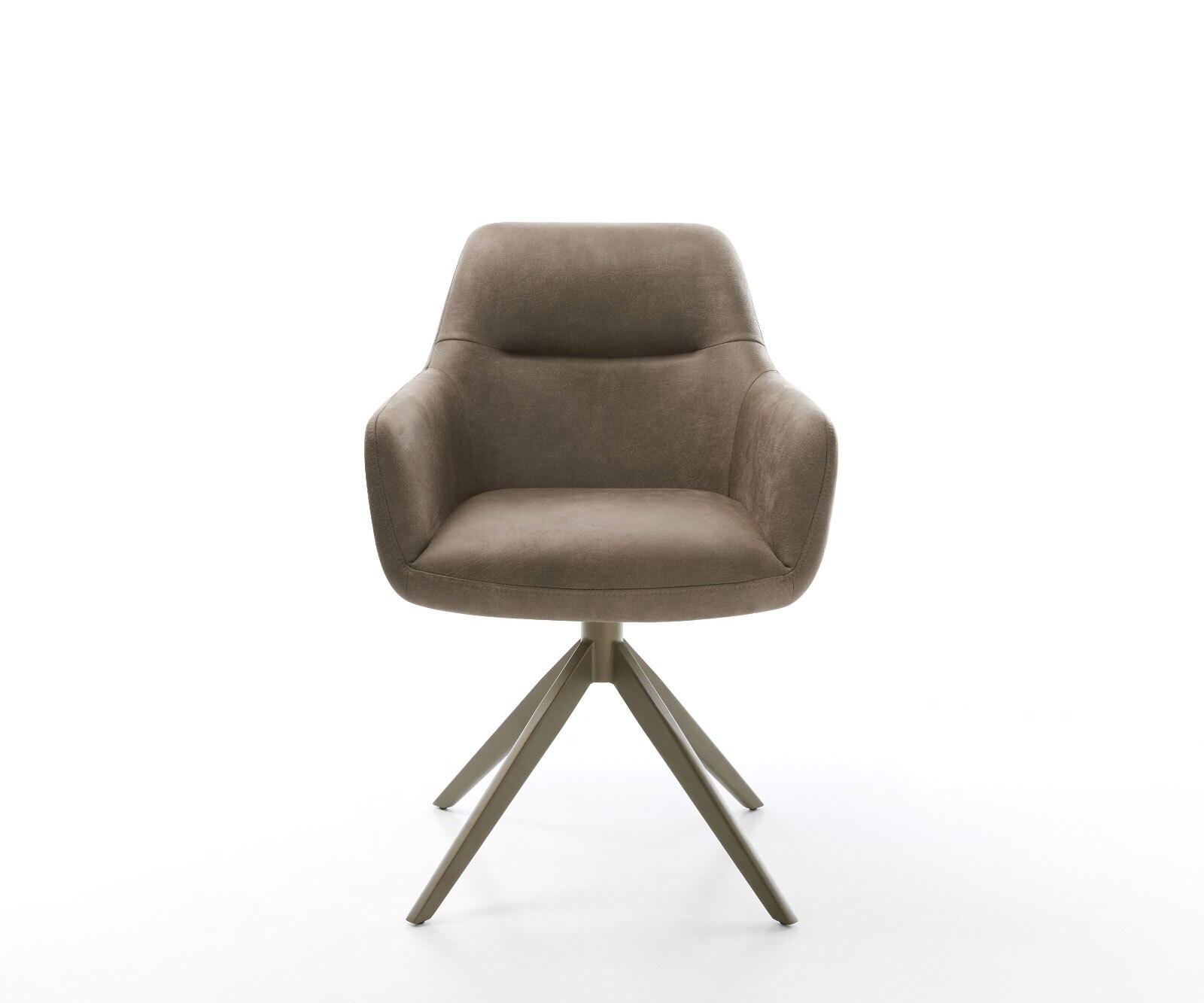 Draaistoel Pejo-Flex microvelours taupe vintage kruisframe breed afwerking met titanium 360° draaibaar pocketveer kern 1