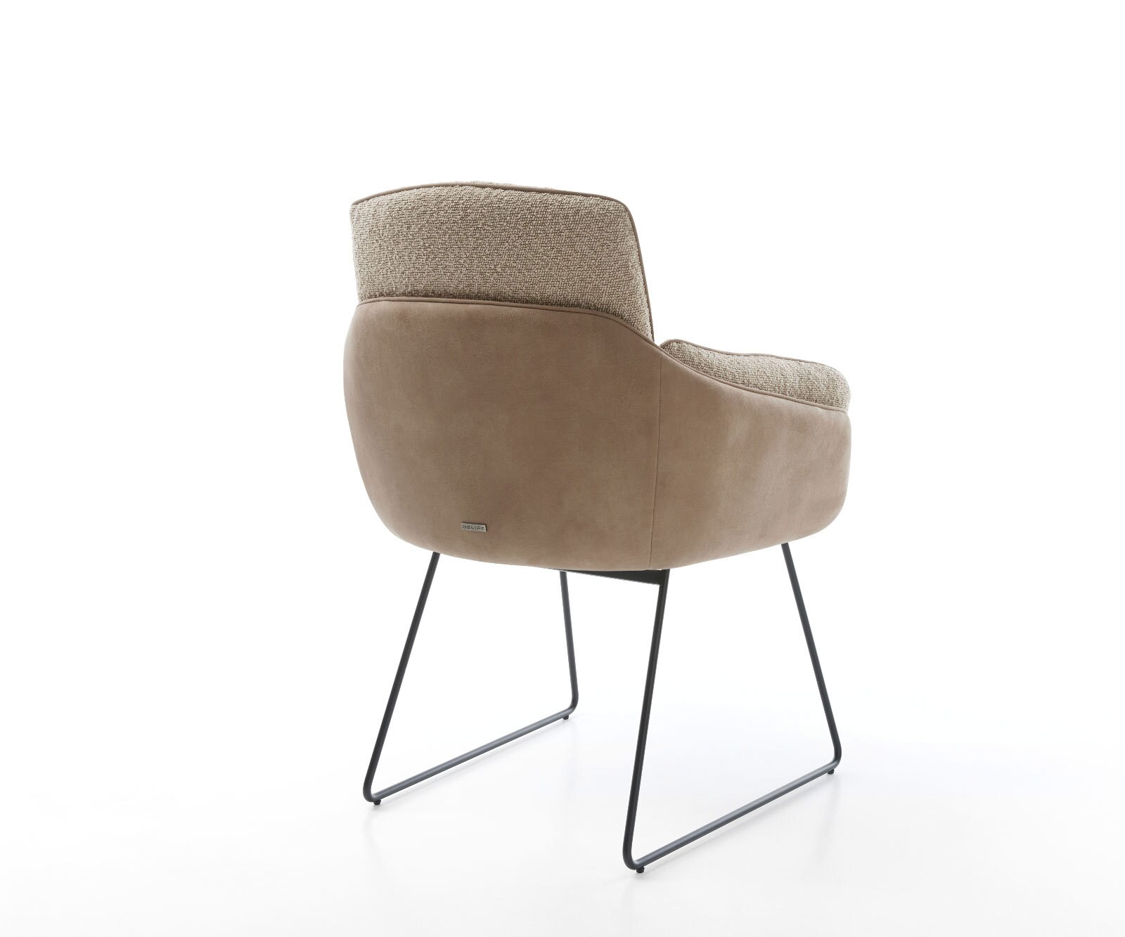 Eetkamerstoel Luan-Flex met armleuning materiaalmix mud slipframe zwart 3 Eetkamerstoel Luan-Flex met armleuning materiaalmix mud slipframe zwart 3