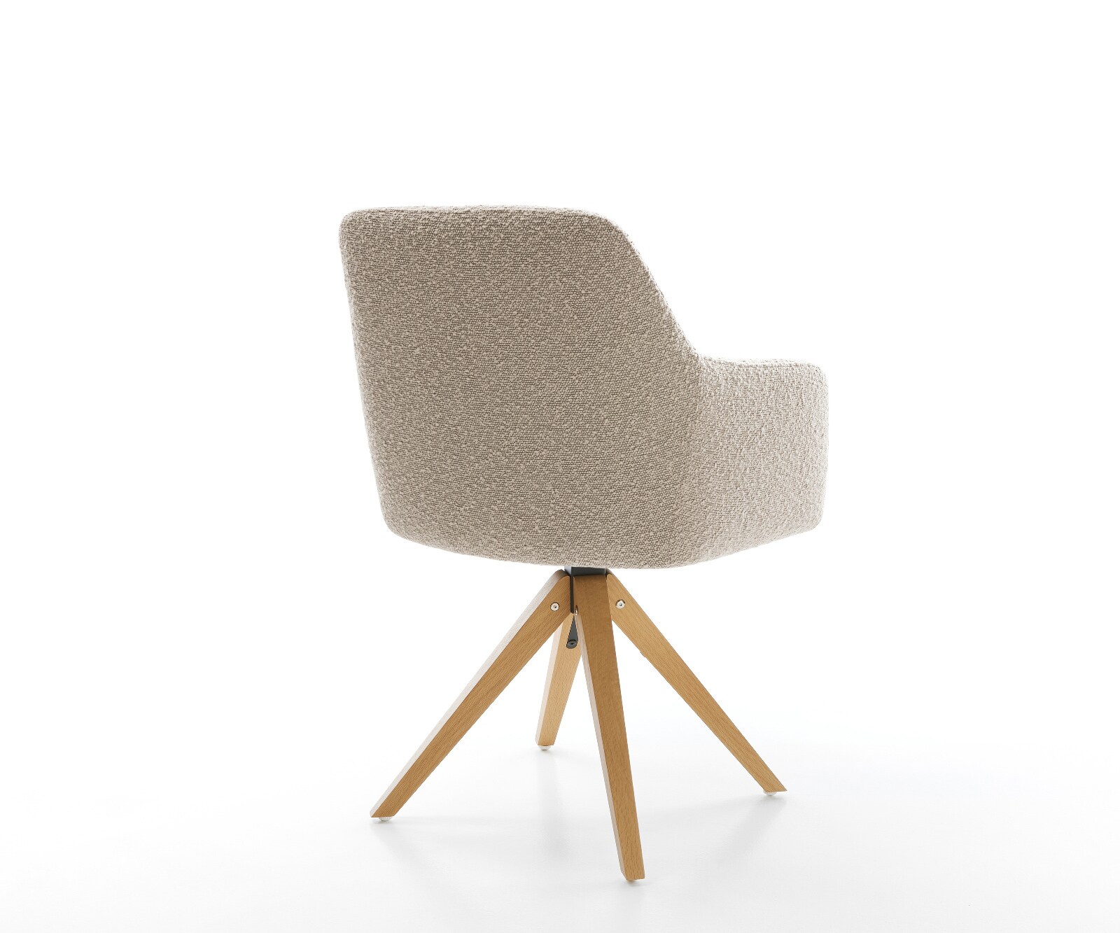 Draaistoel Greg-Flex bouclé mud houten frame hoekig natuur 360° draaibaar pocketveer kern 5
