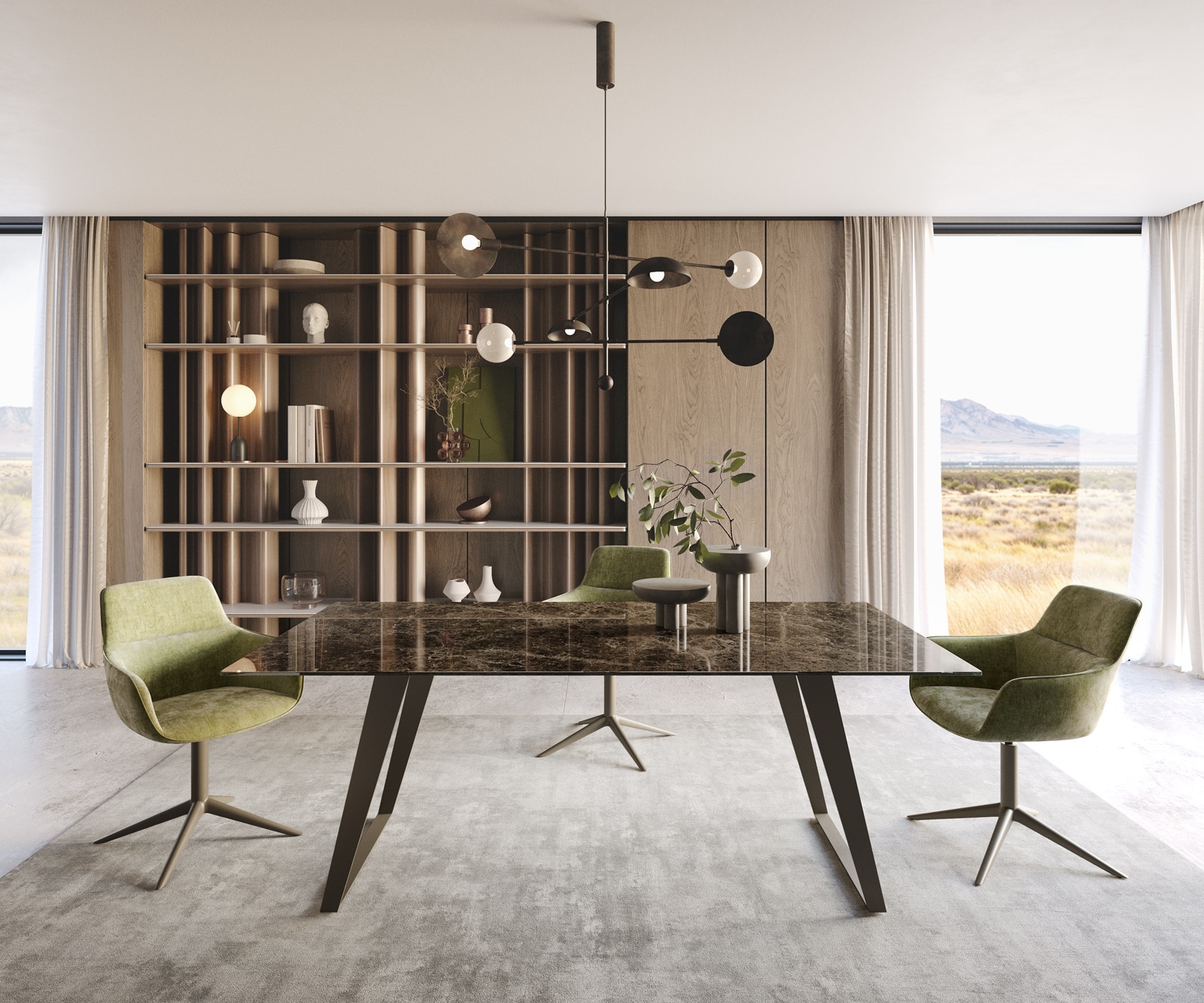 Eetkamertafel Edge 200x100 Laminam® Emperador Extra Lucidato donkerbruin metaal effectafwerking titaan schuin Eetkamertafel Edge 200x100 Laminam® Emperador Extra Lucidato donkerbruin metaal effectafwerking titaan schuin