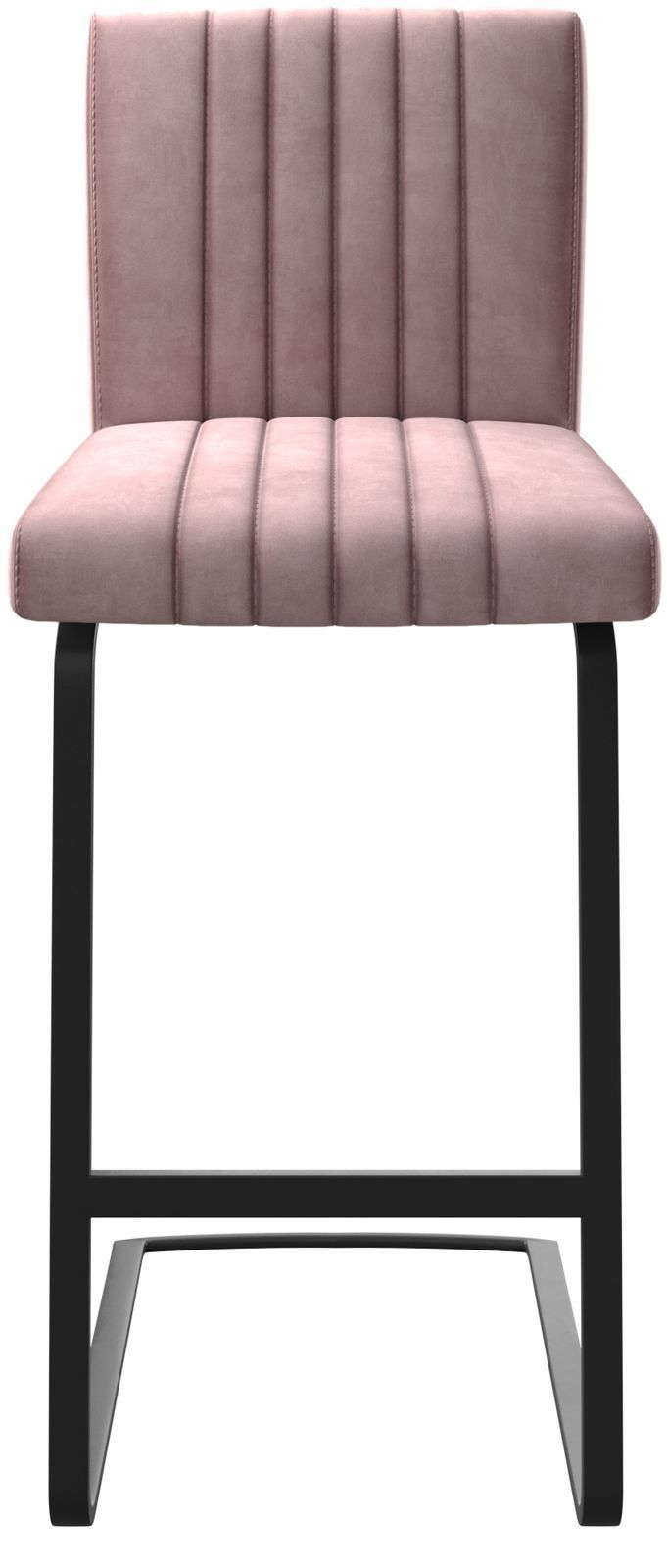 Barstoel Luiga-Flex fluweel rosé sledestoel vlak metaal 3