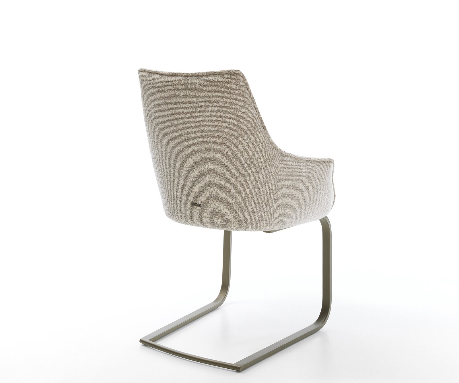 Sledemodel Alja-Flex met armleuning geweven stof beige sledemodel vlak afwerking met titanium pocketveer kern 5