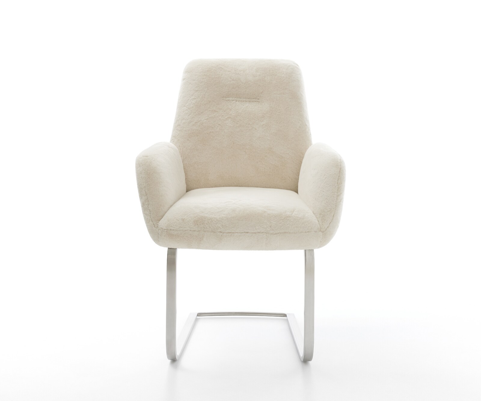 Sledemodel Zoa-Flex pluchen crème-wit sledemodel vlak roestvrij staal pocketveer kern 2