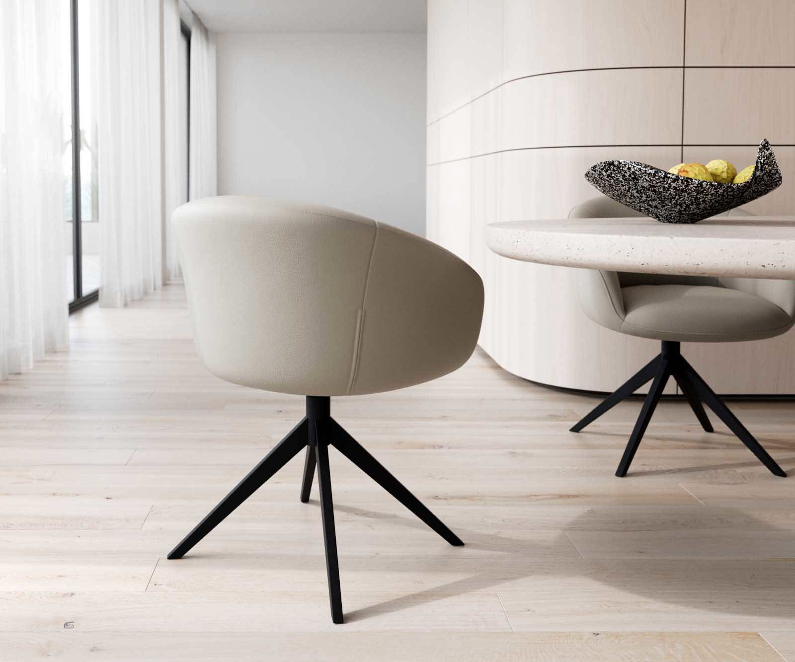 Draaistoel Vinka-Flex met armleuning echt leer mud kruisframe breed zwart 360° draaibaar pocketveer kern 4 Draaistoel Vinka-Flex met armleuning echt leer mud kruisframe breed zwart 360° draaibaar pocketveer kern 4